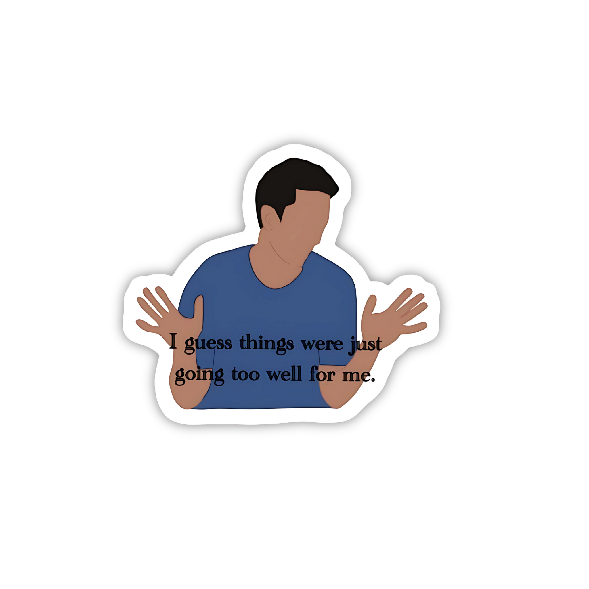 Joey Pizza Lover Scene Vinyl Sticker | Friends TV Show Aesthetic Laptop Decal | Snap Magicians