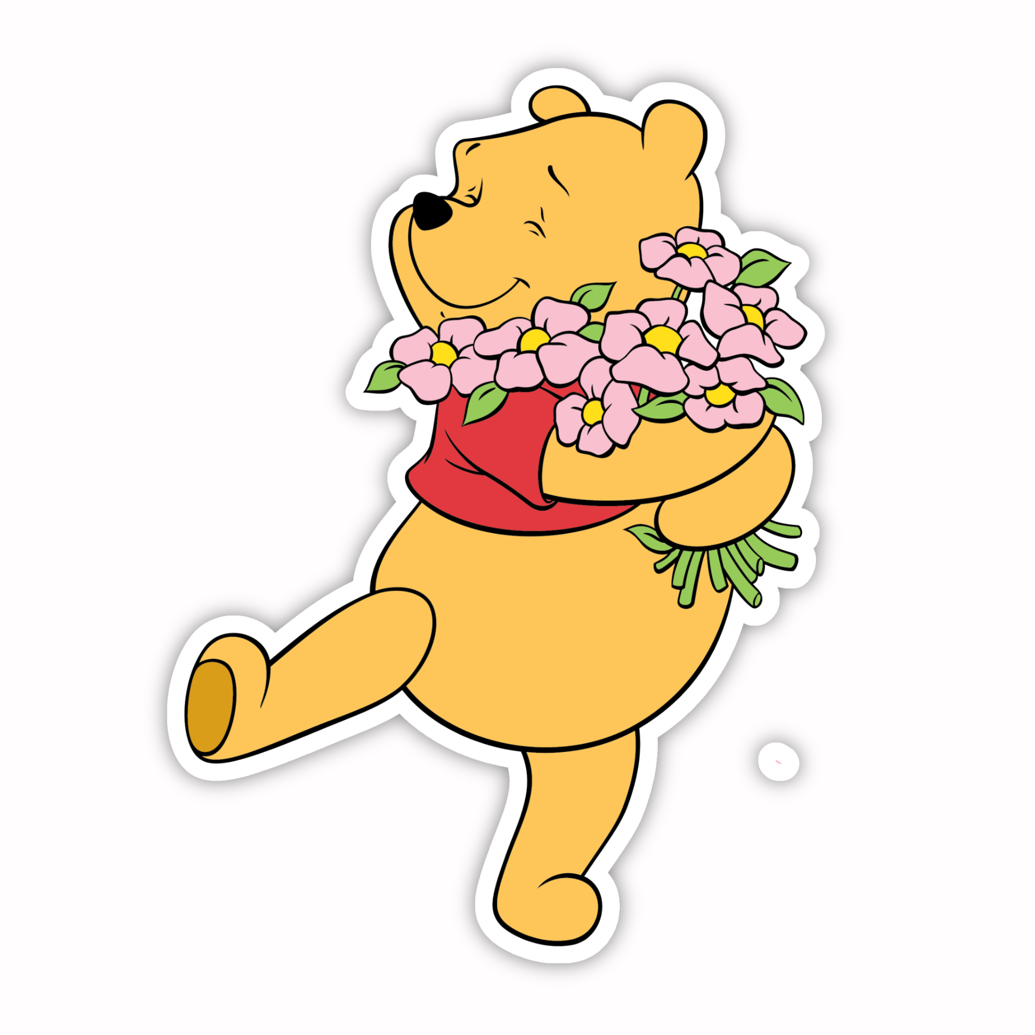 Pooh Flower Crown Sticker