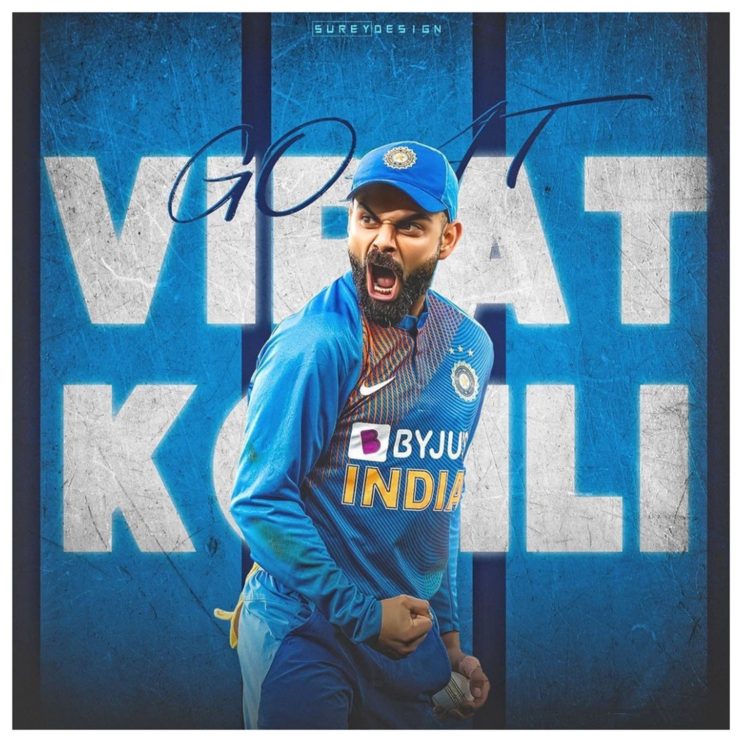 Cricket Stickers - Energetic Virat Poster