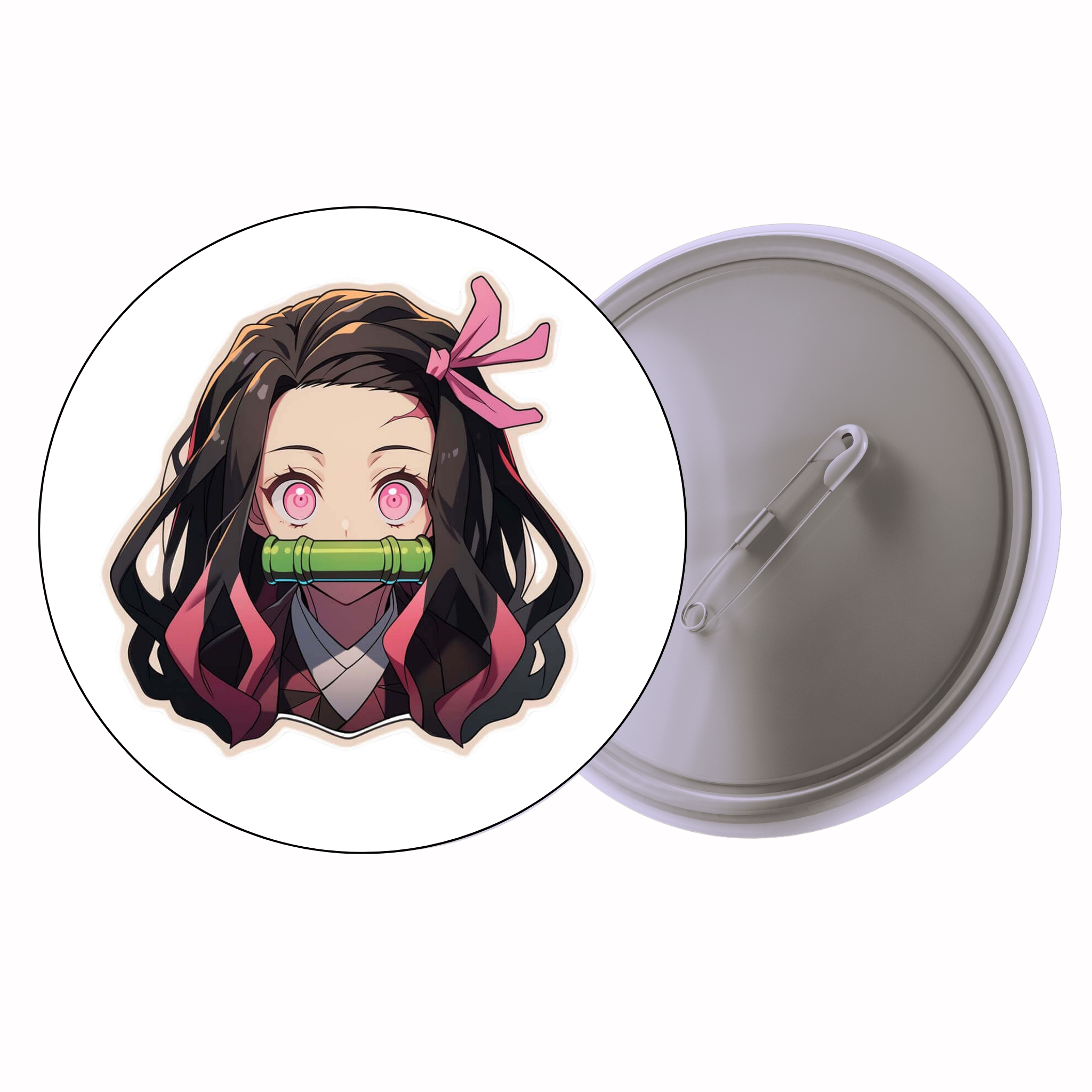 Demon Slayer Nezuko Kamado Face Anime Pin Badge