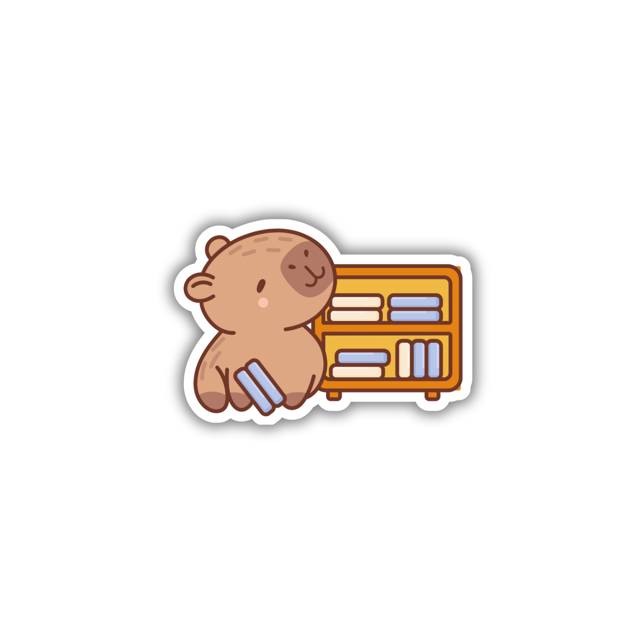 Capybara Library Shelf Sticker