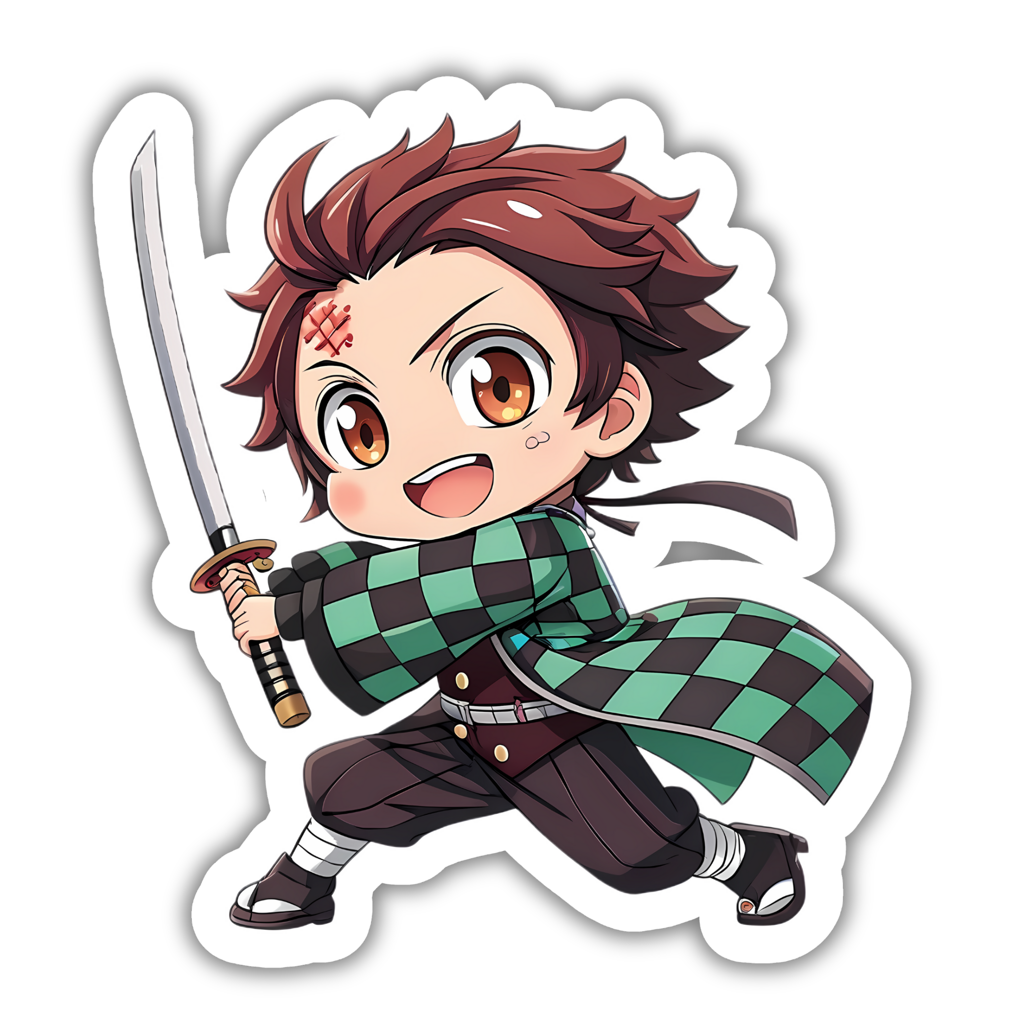Tanjiro Kamado Sword Chibi Sticker