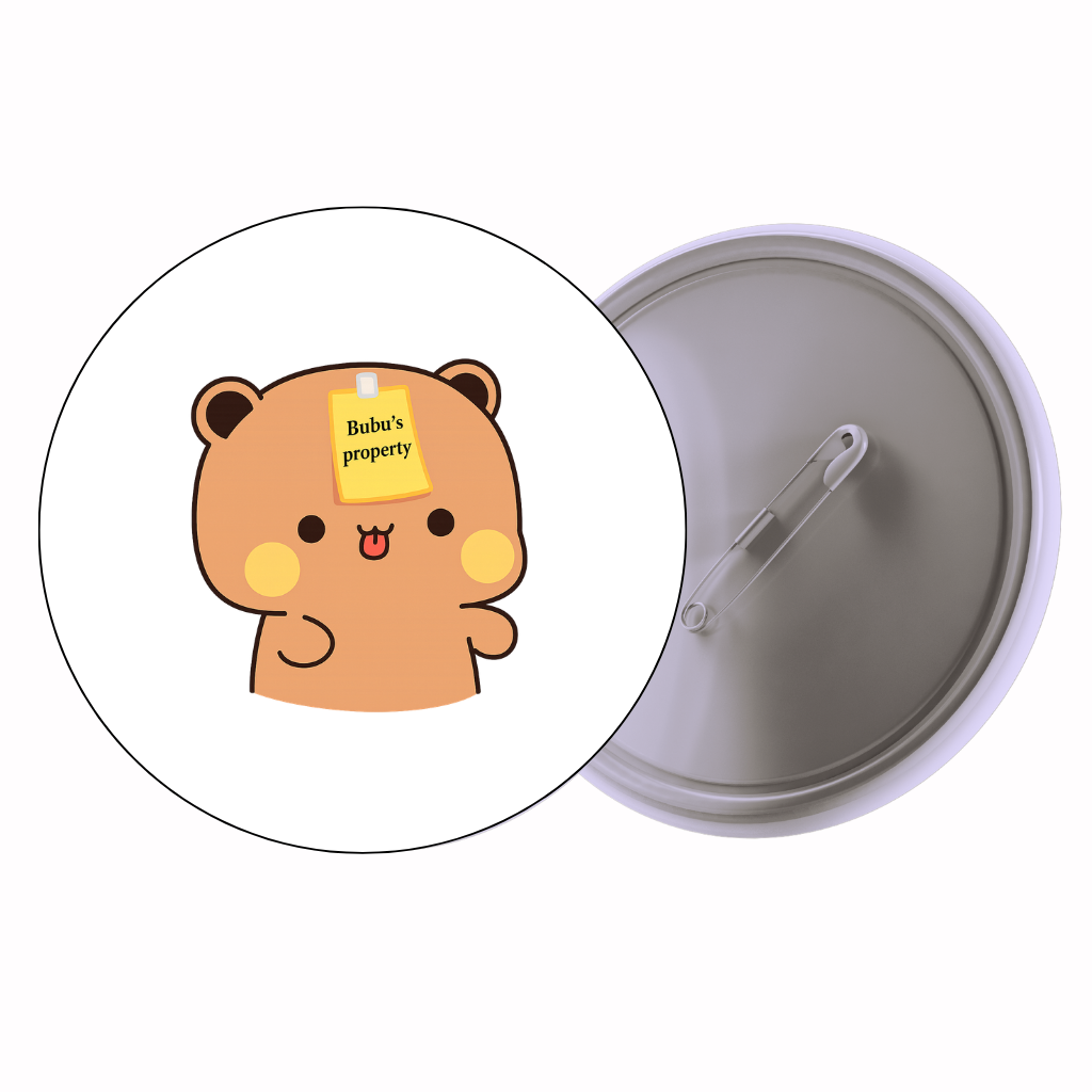 Cute Bear Note Cute Pin Badge | Cartoon Badge for Bags & Jackets (2 Sizes)