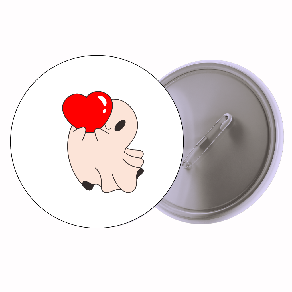 Pig With Heart Cute Pin Badge | Cartoon Badge for Bags & Jackets (2 Sizes)