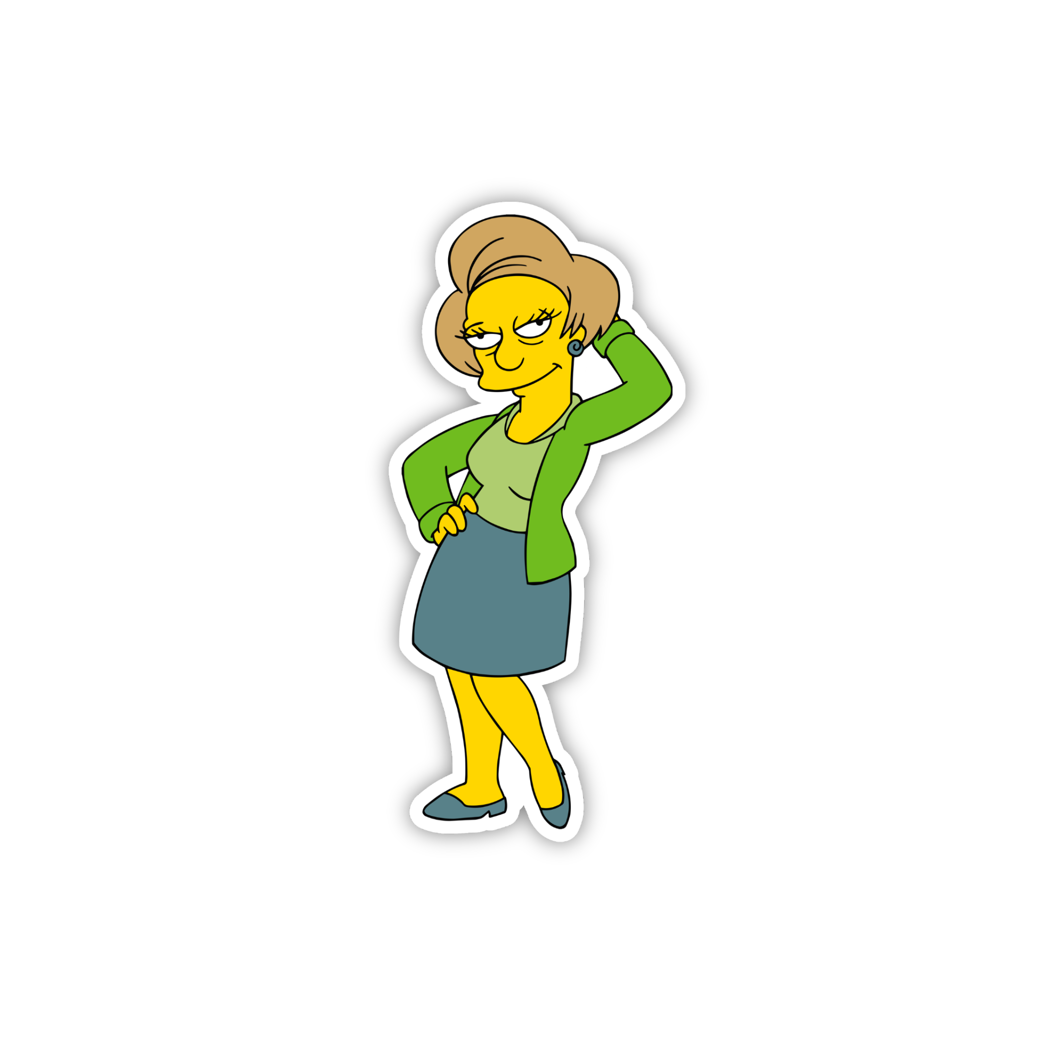 Animated Yellow Family Pose 74 Cartoon Sticker