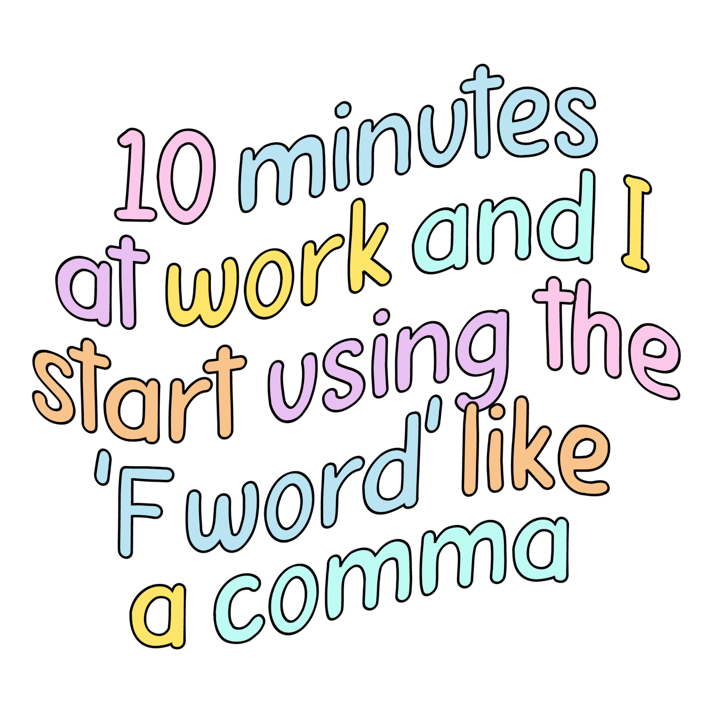 Workplace Stickers - F-Word Like a Comma (Blue)