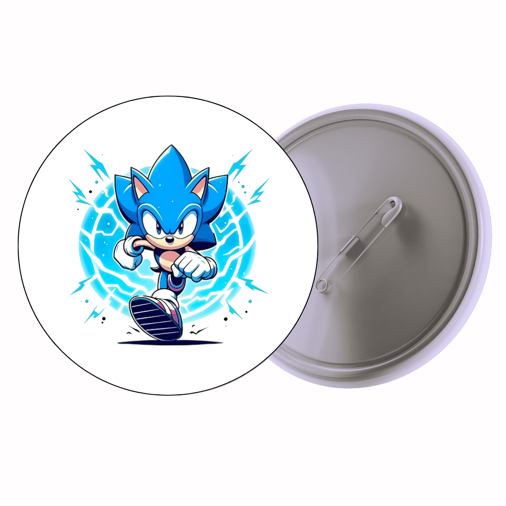 Sonic Energy Aura Cute Pin Badge | Cartoon Badge for Bags & Jackets (2 Sizes)