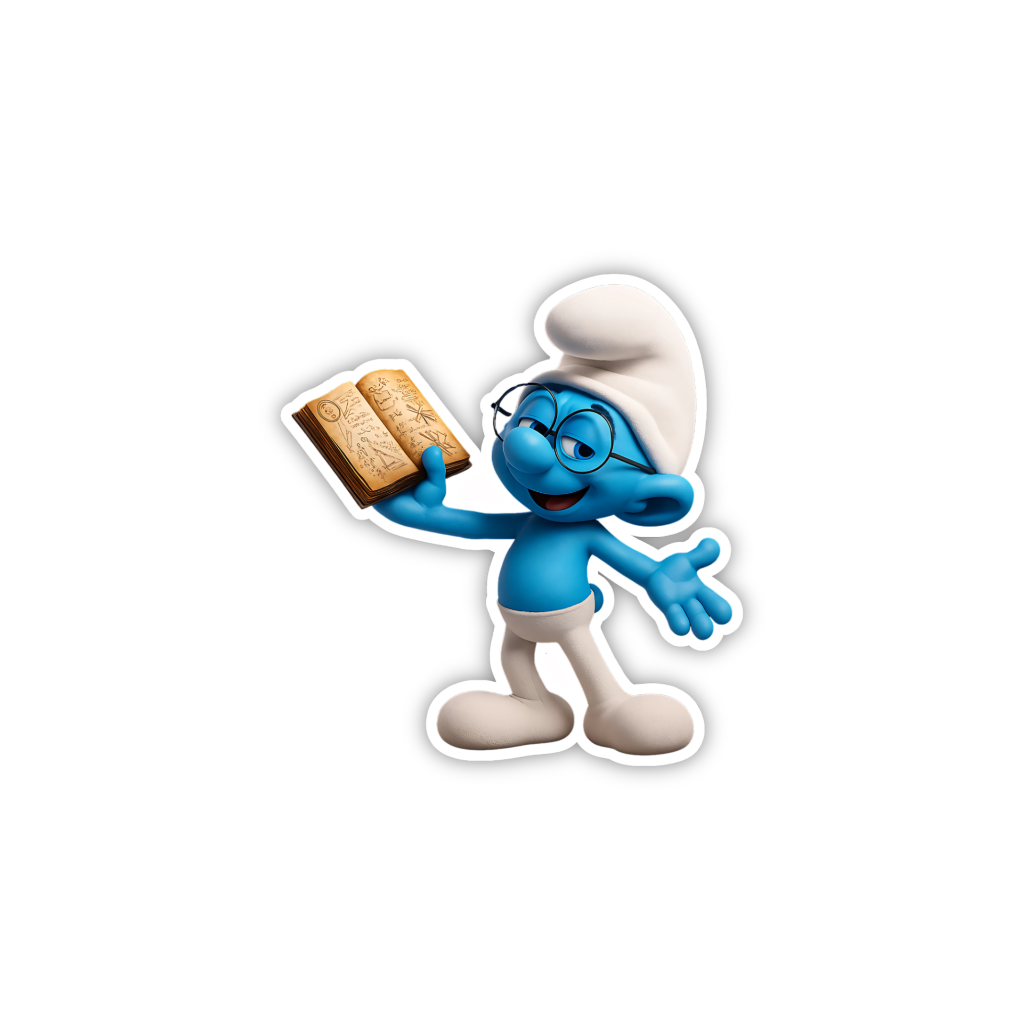 Smurf Reading Book Sticker