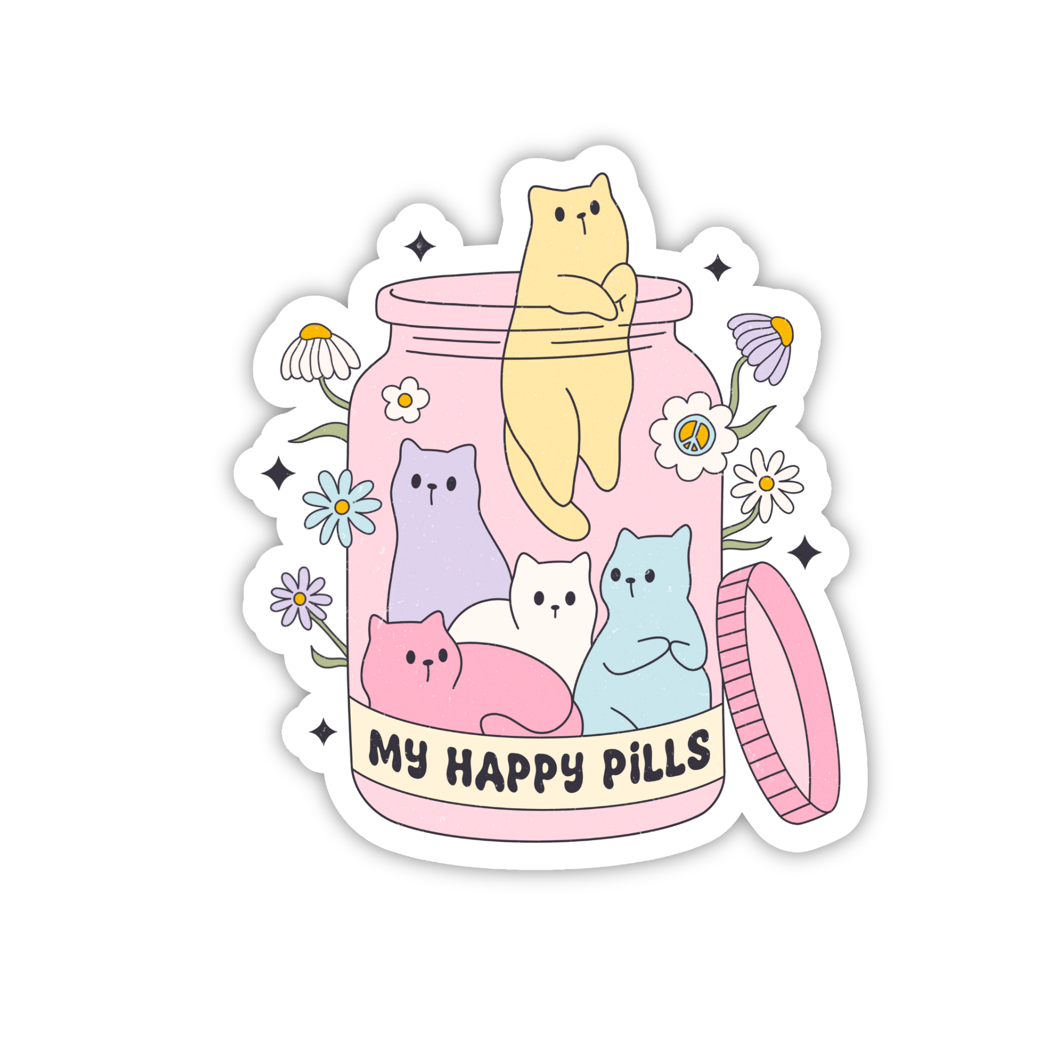 My Happy Pills Cute Cat Sticker