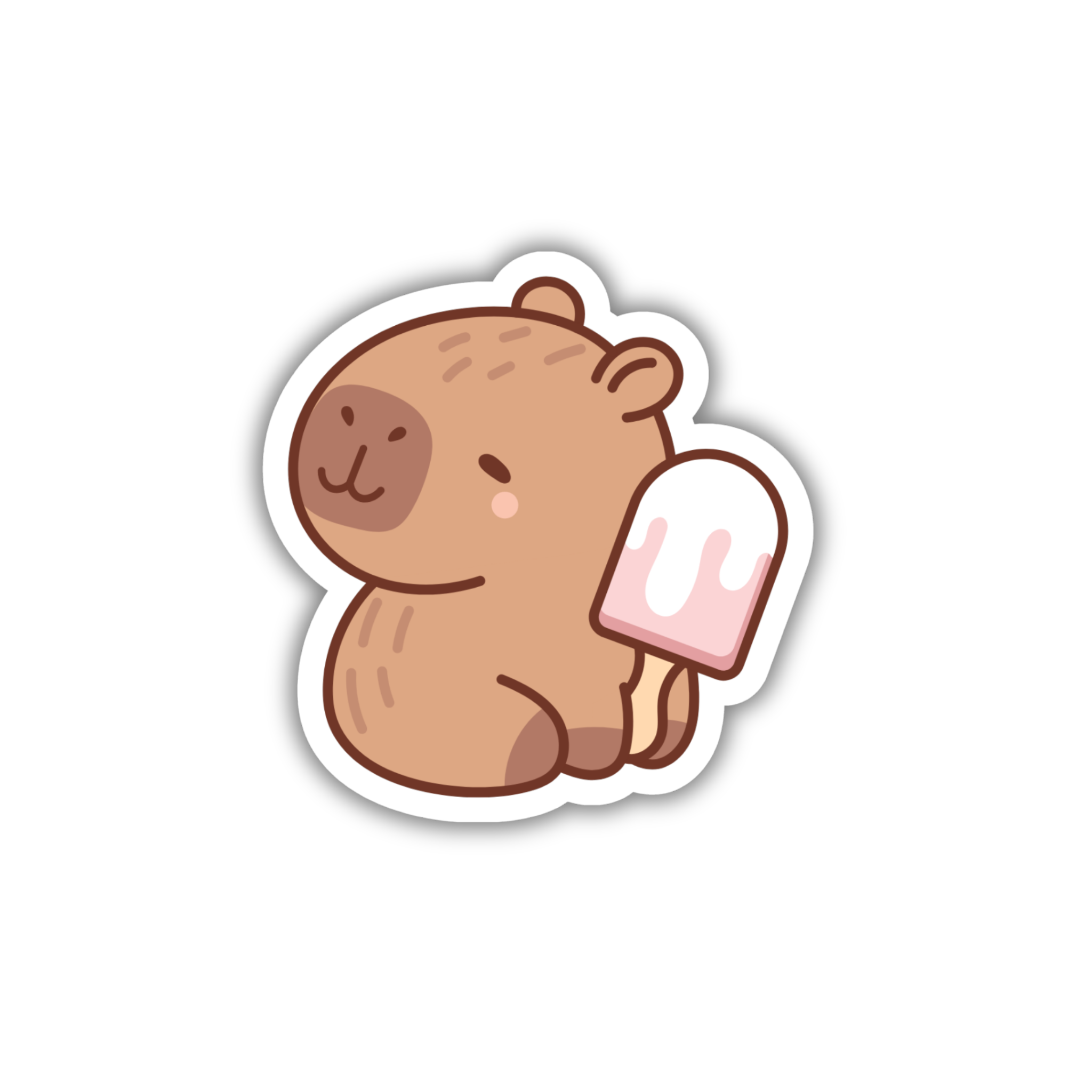 Capybara Ice Cream Treat Sticker