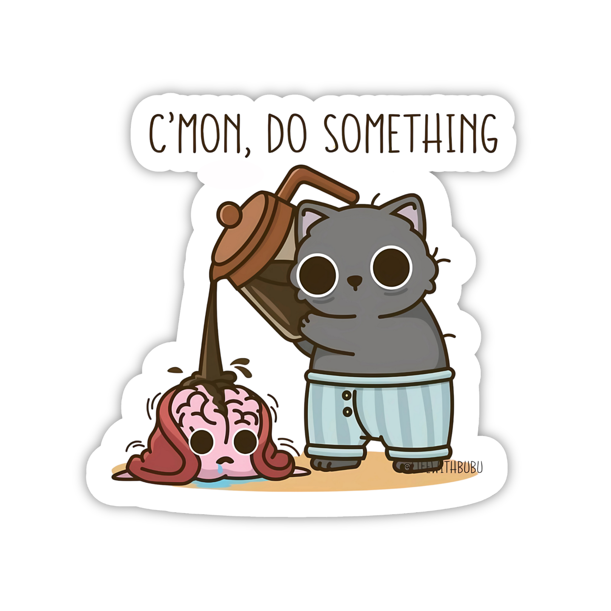 C’mon Do Something Lazy Cat Sticker