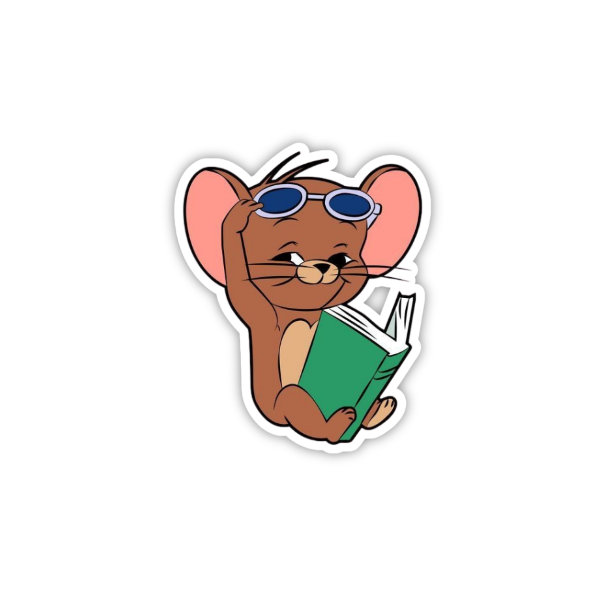 Jerry Reading Book Sticker