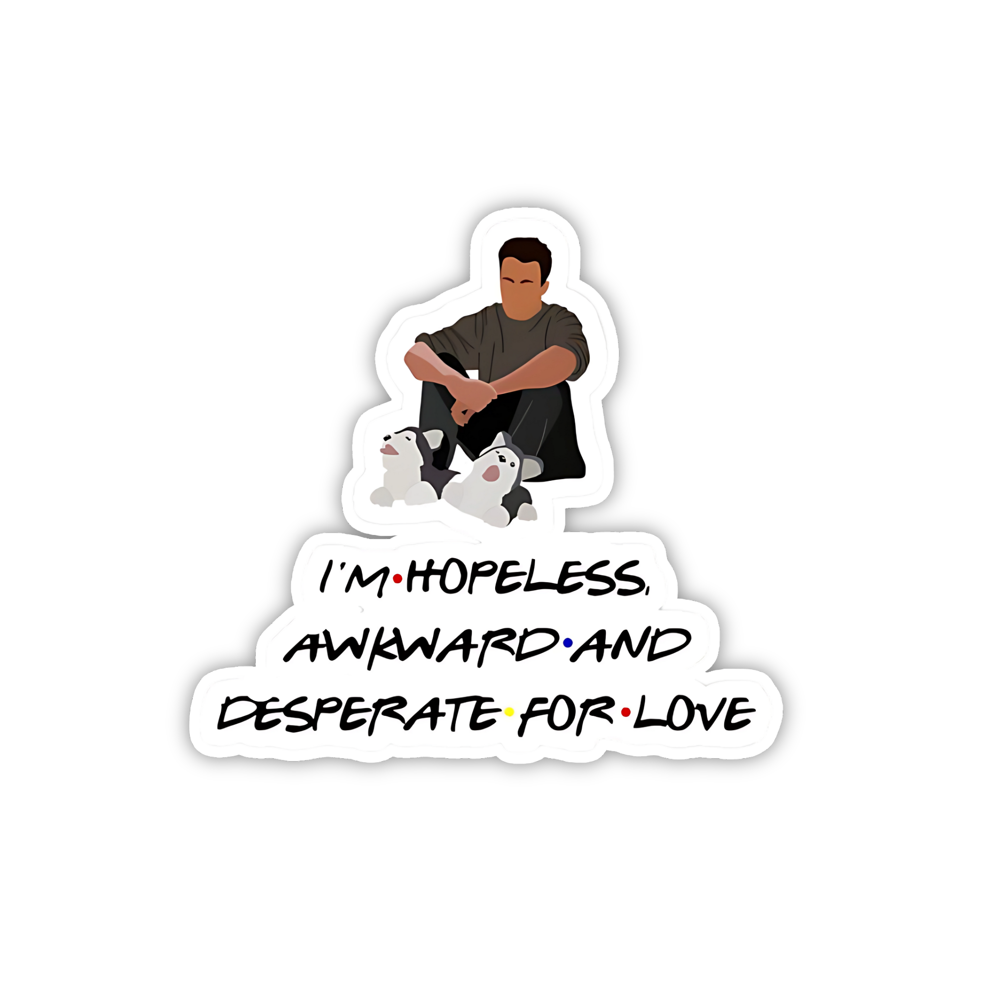 Hopeless Romantic Quote Vinyl Sticker | Friends TV Show Aesthetic Laptop Decal | Snap Magicians