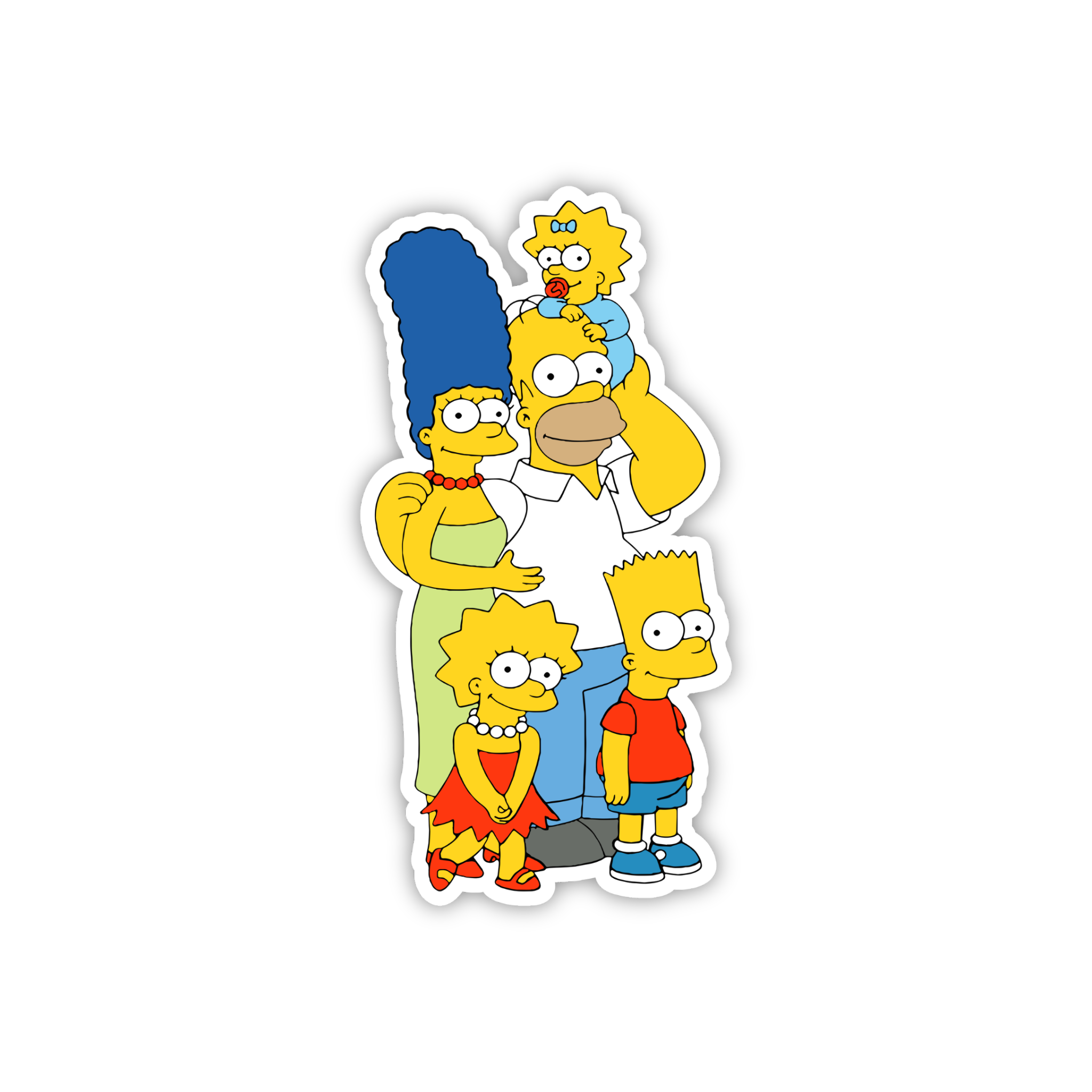 Animated Yellow Family Pose 82 Cartoon Sticker