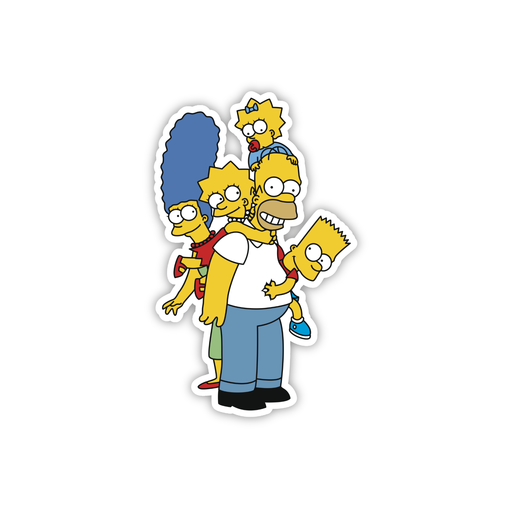 Animated Yellow Family Pose 83 Cartoon Sticker