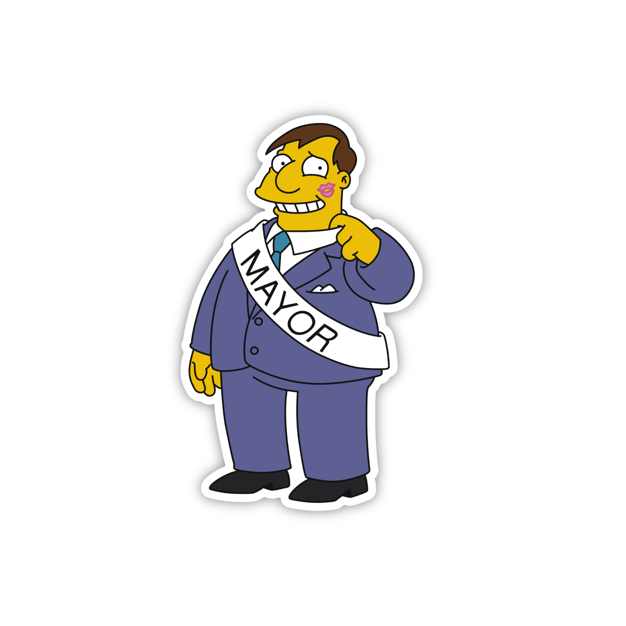 Animated Yellow Family Pose 84 Cartoon Sticker