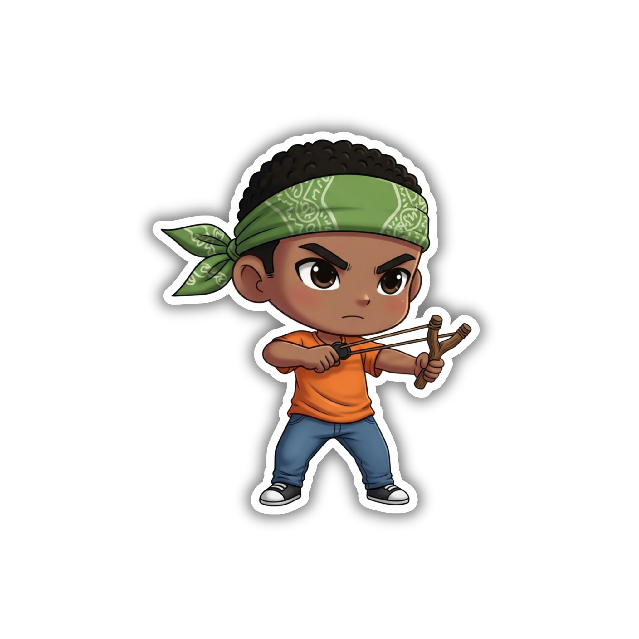Bandana Kid Fighter Vinyl Sticker | Stranger Things Aesthetic Laptop Decal | Snap Magicians