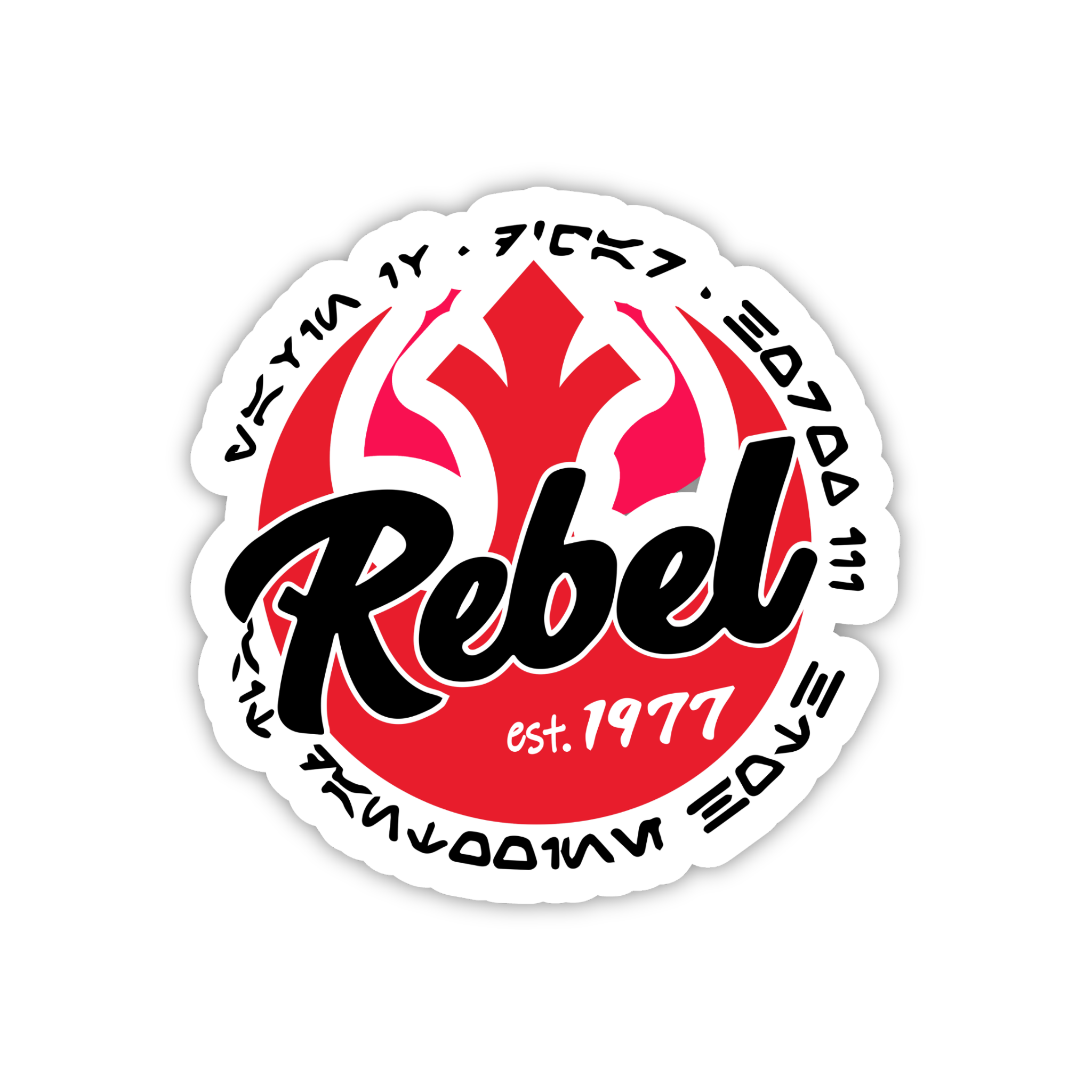 Rebel Since 1977 Badge Sticker