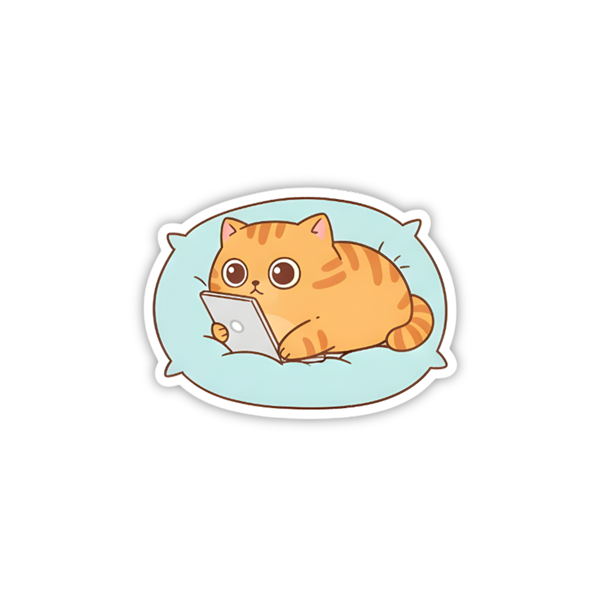 Lazy Floating Cat Chill Sticker