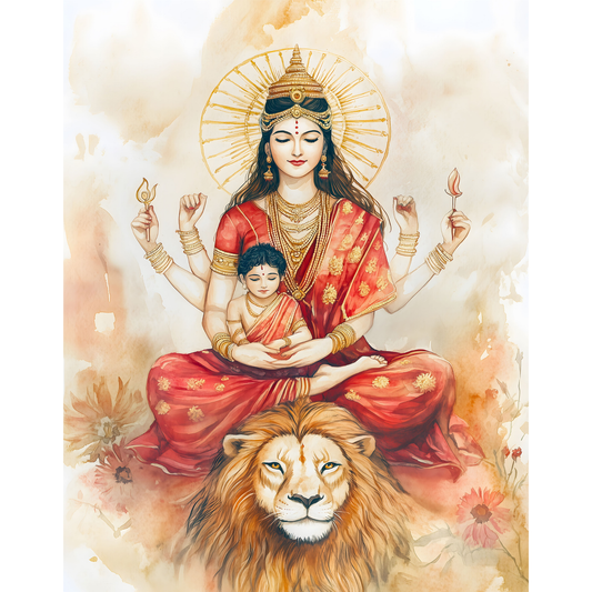 Durga Mata Poster – Hindu Goddess Wall Art | Divine Shakti Spiritual Print – Durga mata 13