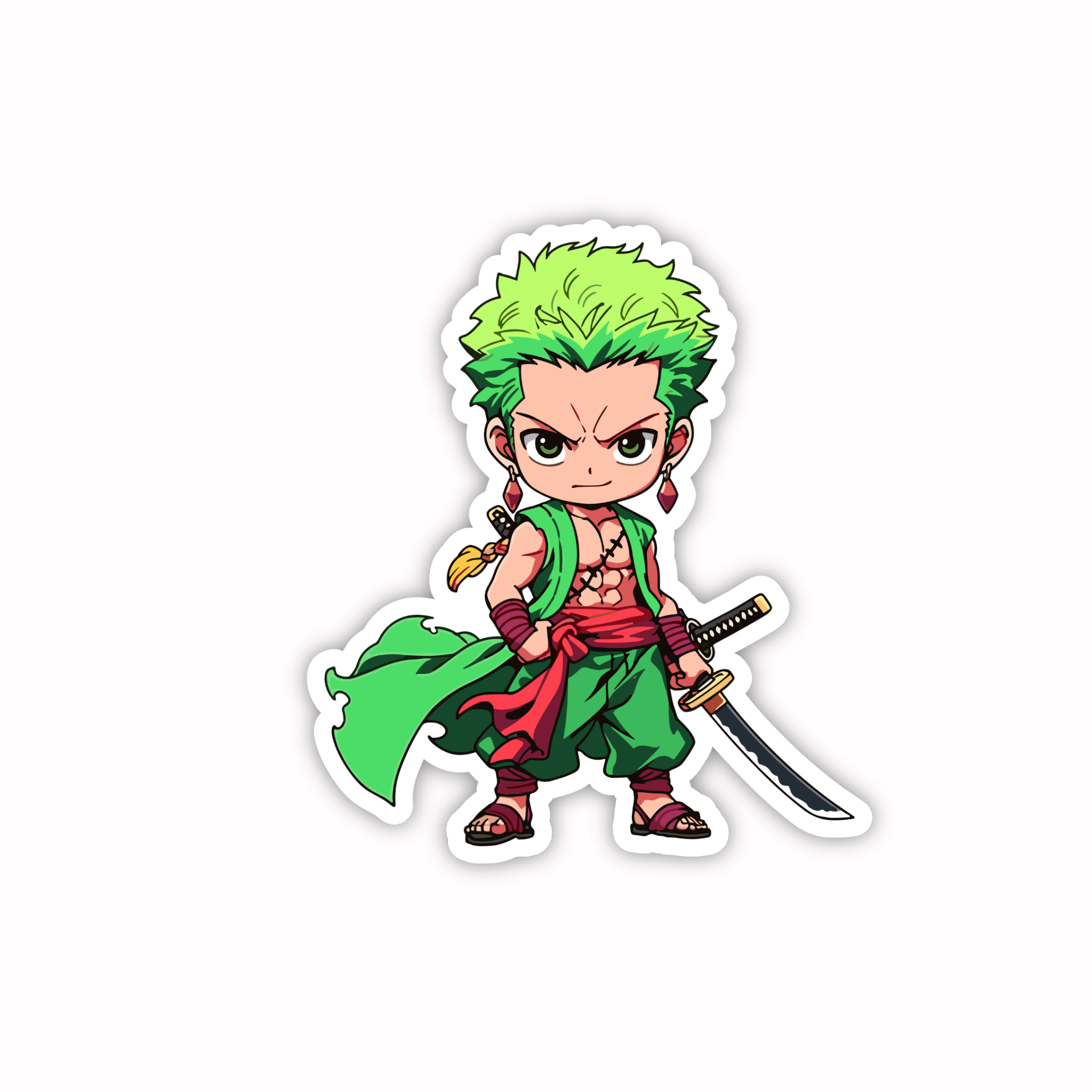 Zoro Green Sword Stance Sticker
