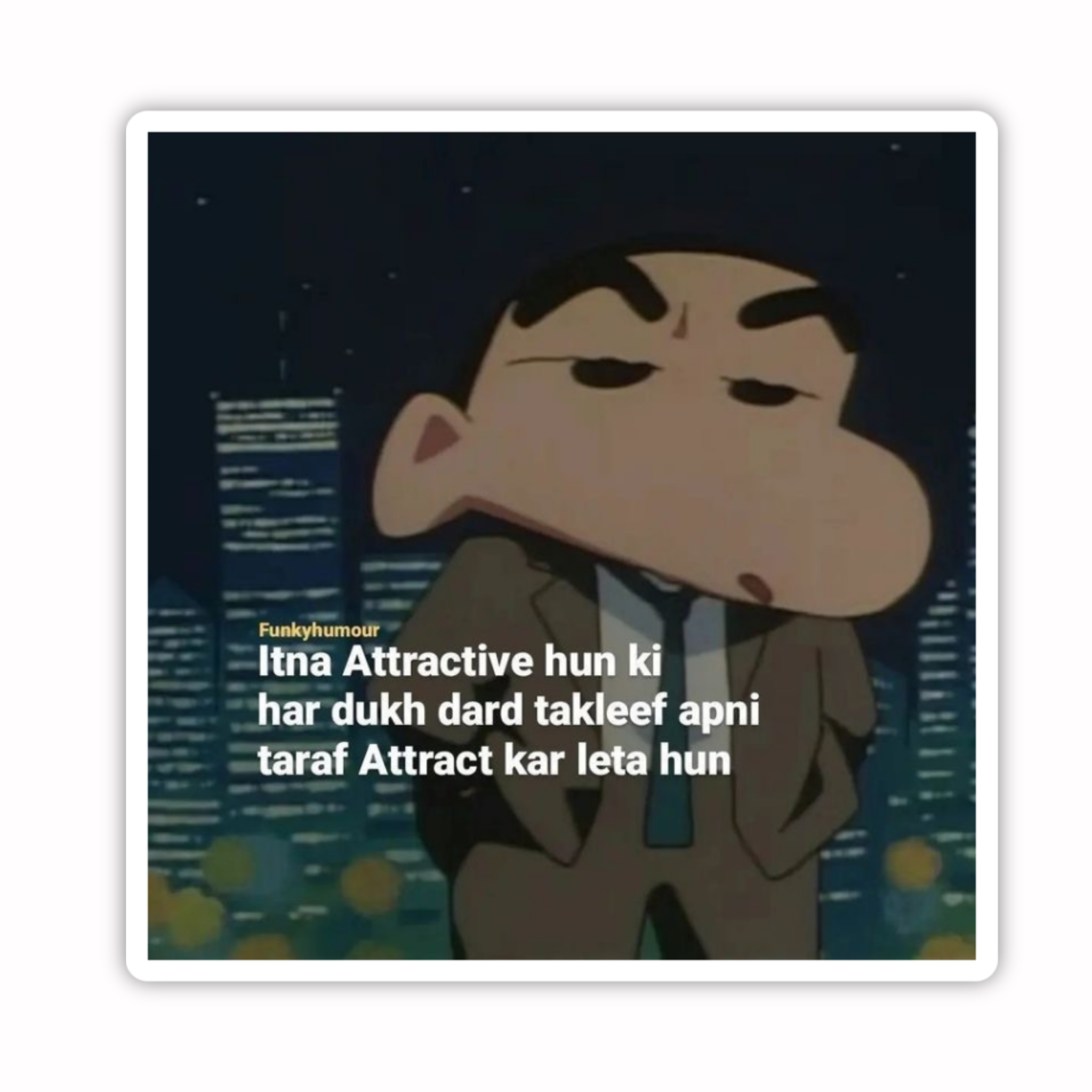 Shinchan Dark Meme Frame Sticker