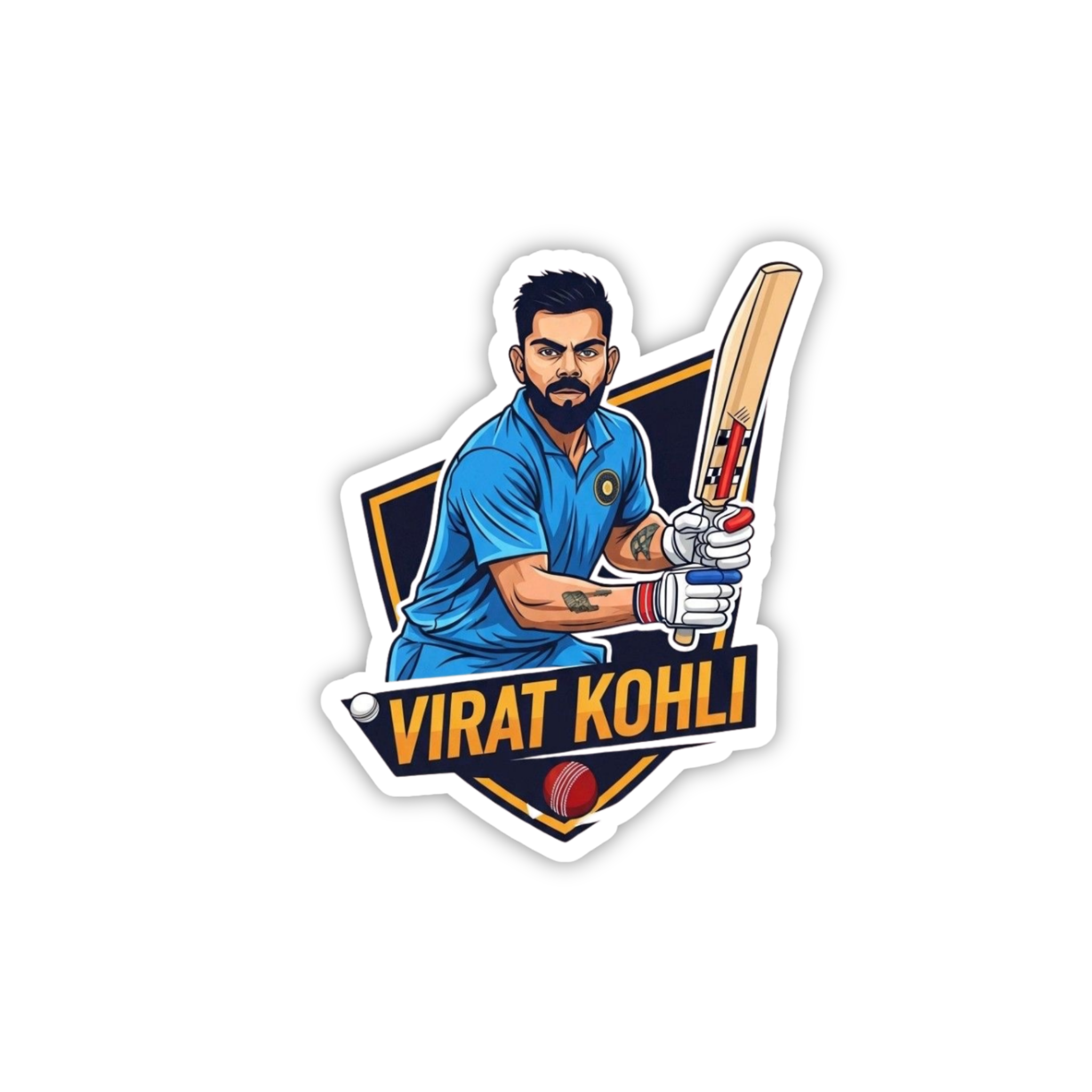 Kohli Batting Logo Style Sticker