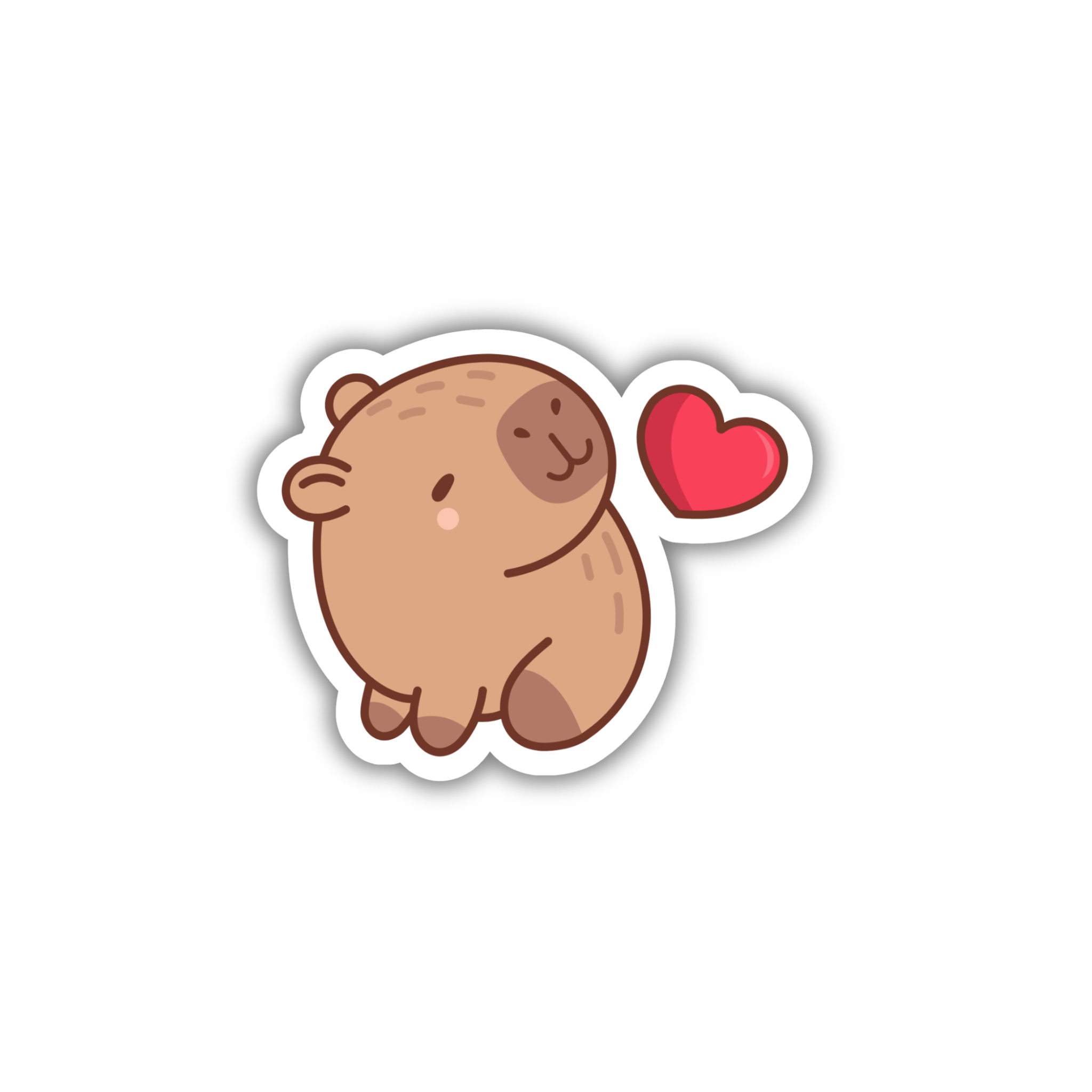 Capybara Heart Hug Sticker