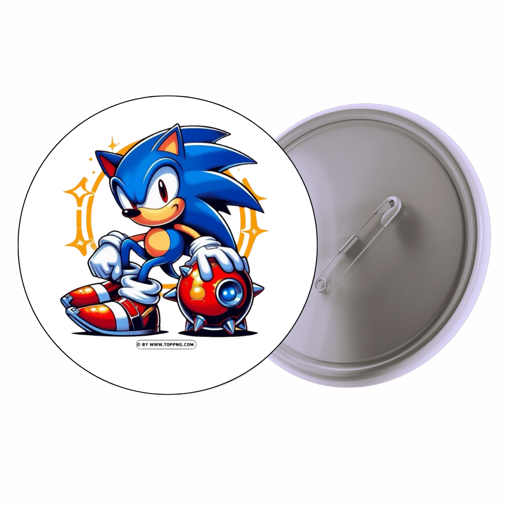 Sonic Hero Pose Cute Pin Badge | Cartoon Badge for Bags & Jackets (2 Sizes)