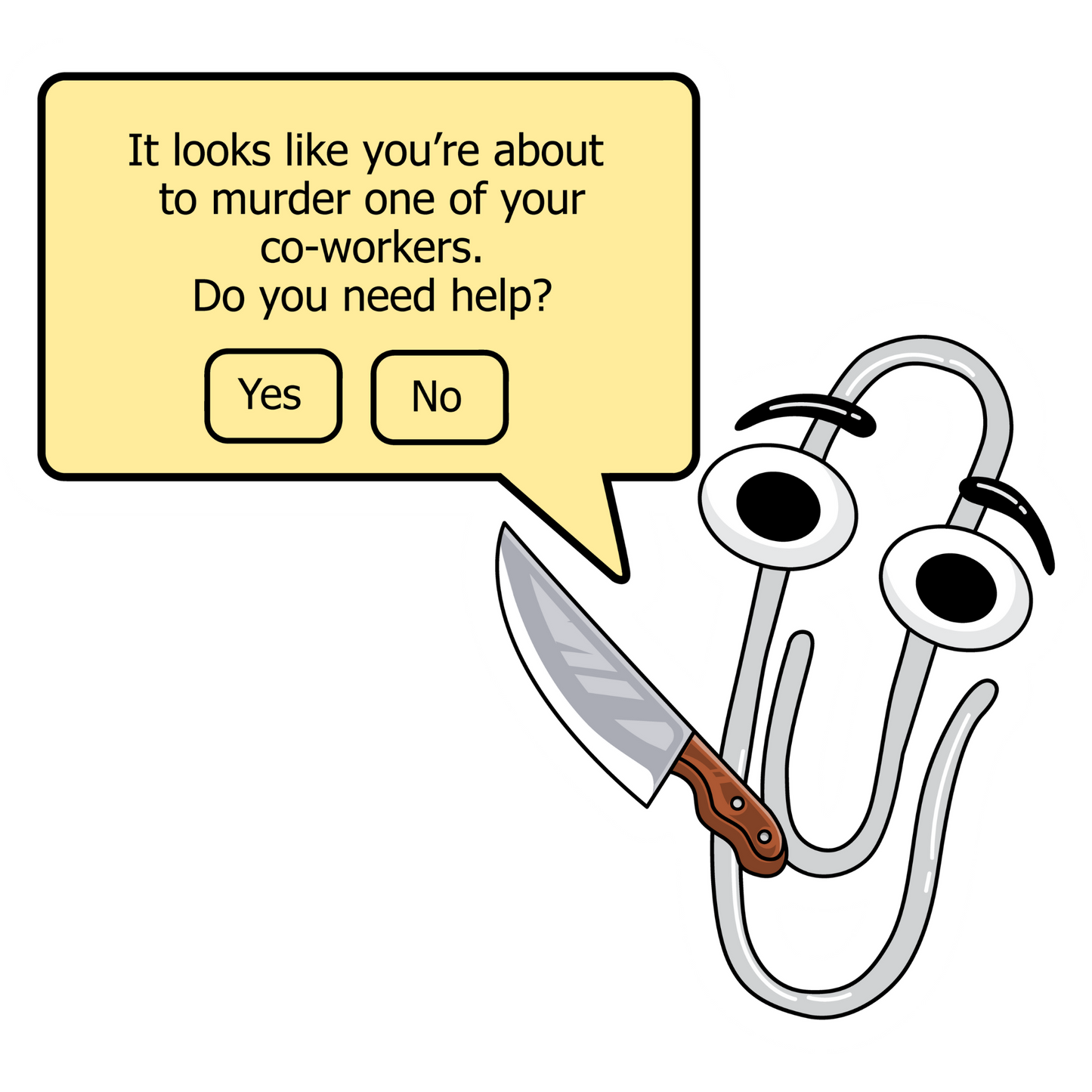 Workplace Stickers - Clippy Murder Help