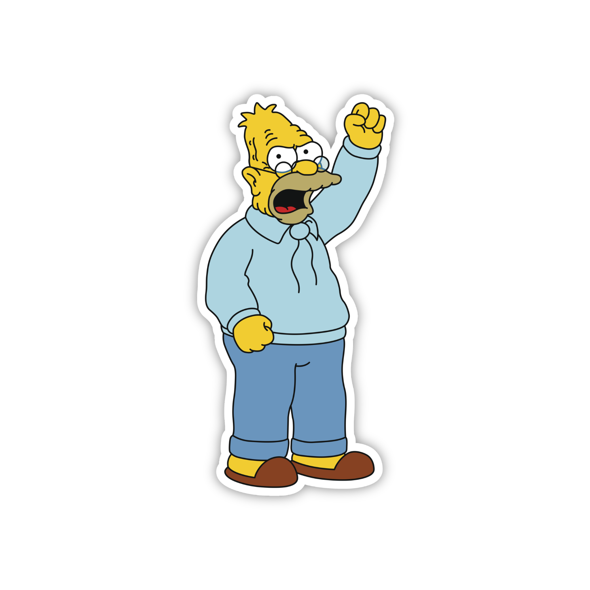 Animated Yellow Family Pose 96 Cartoon Sticker