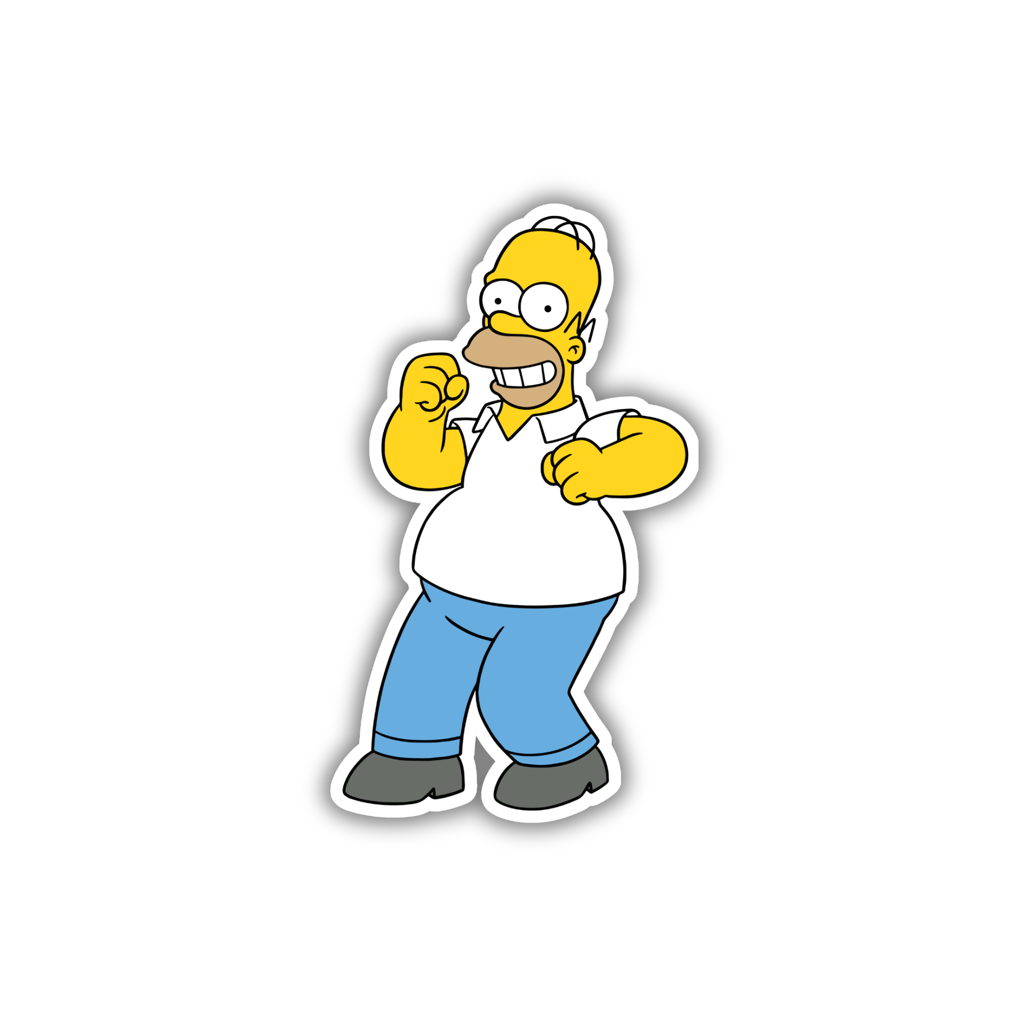 Animated Yellow Family Pose 97 Cartoon Sticker