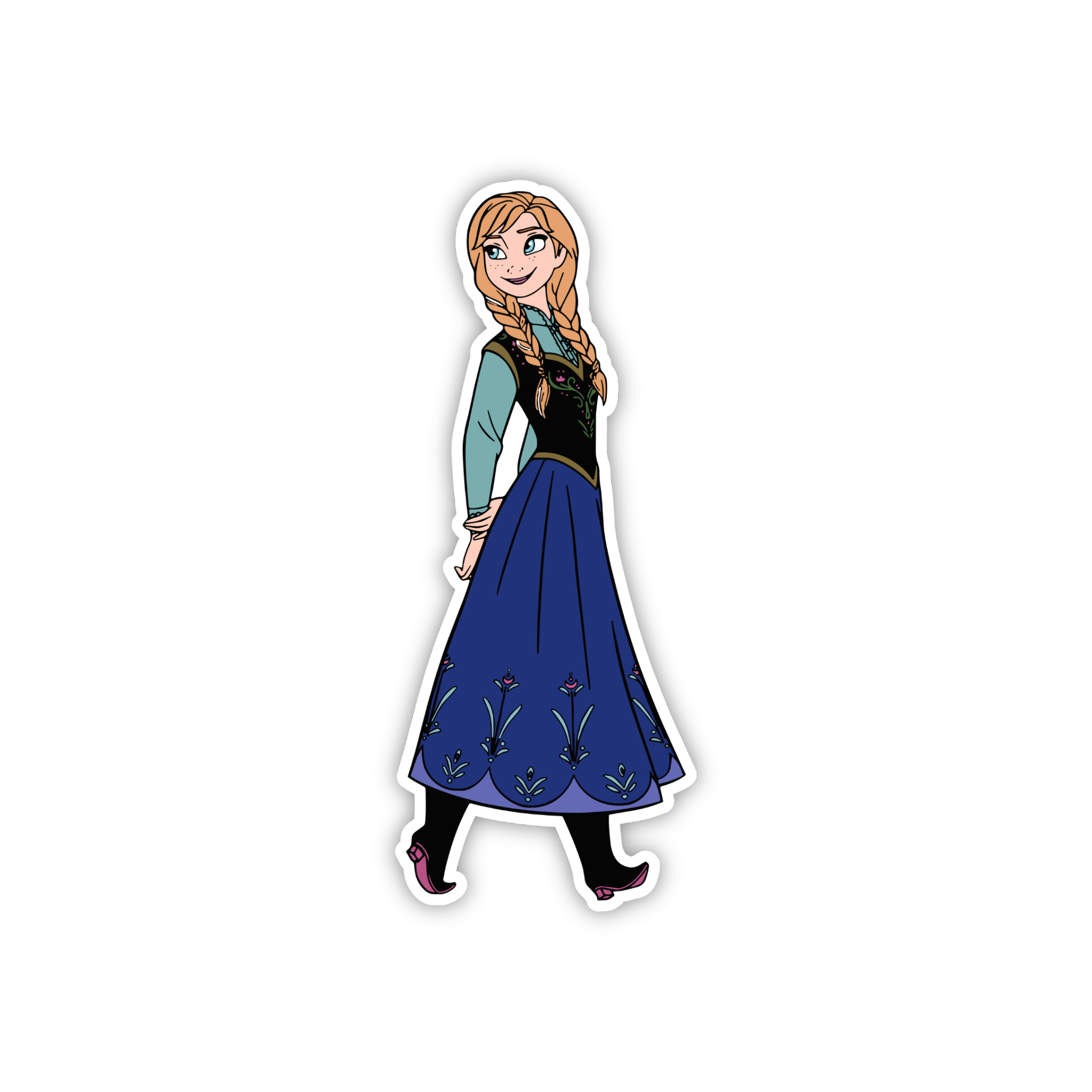 Anna Blue Dress Sticker