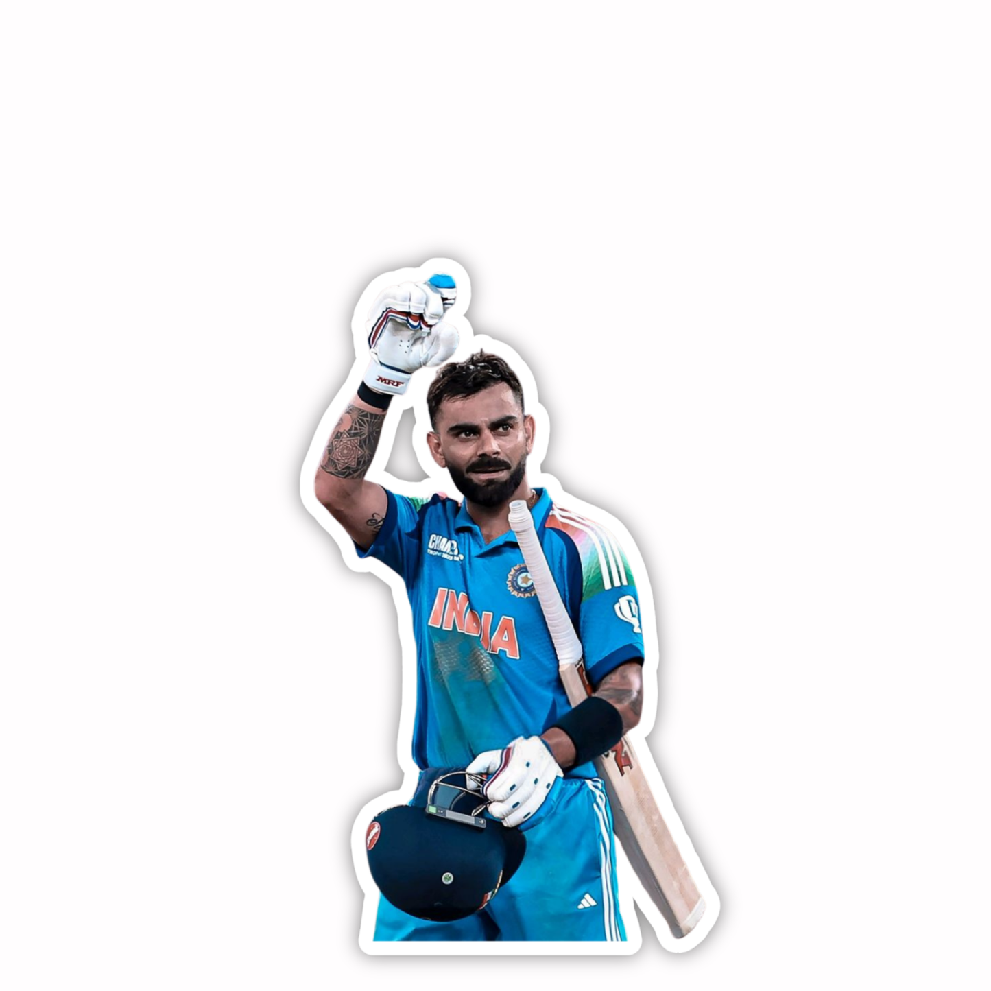 Cricket Stickers - Salute Bat Raise Virat Kohli