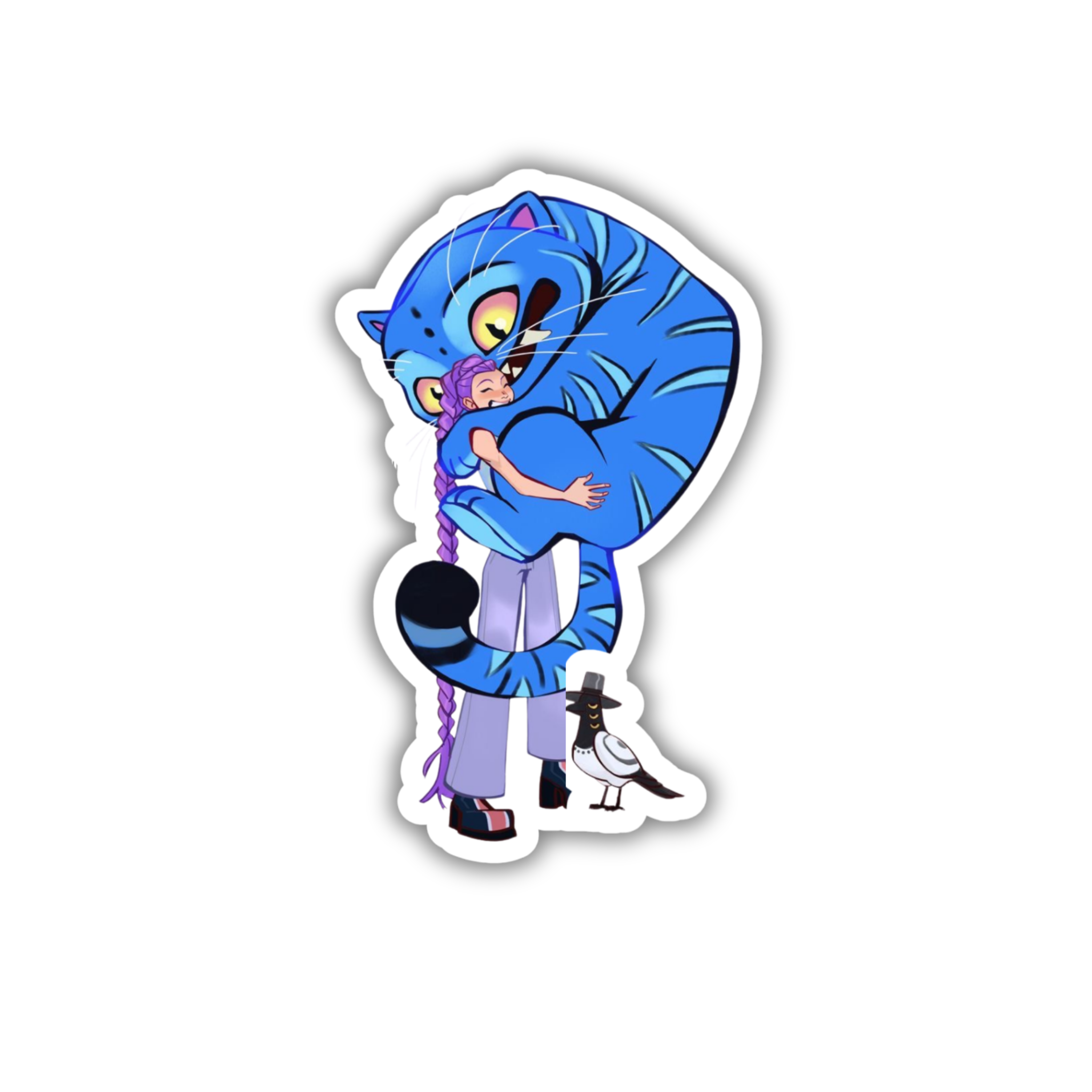 Blue Hoodie Monster Idol Vinyl Sticker | K-Pop Aesthetic Fandom Laptop Decal | Snap Magicians