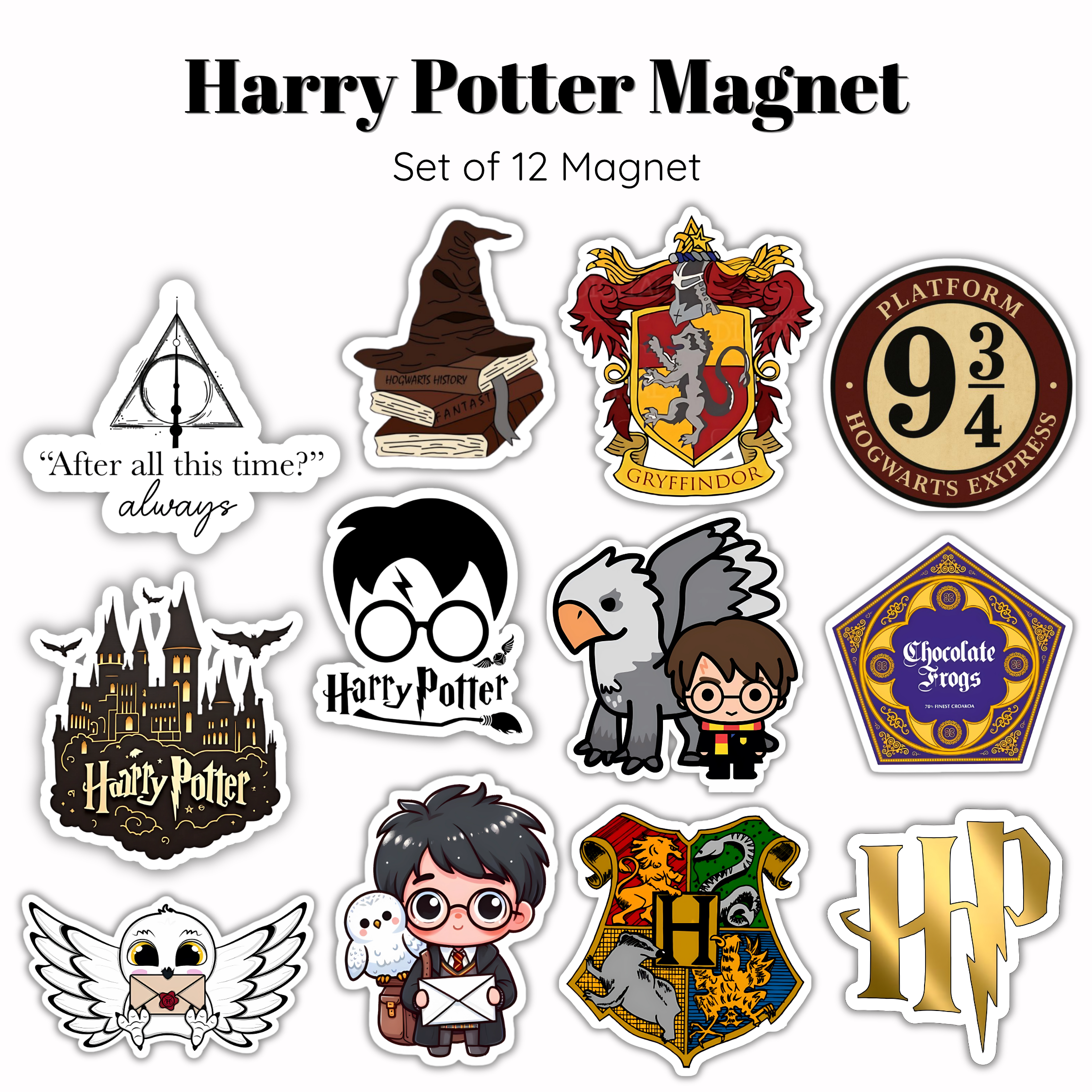 Harry Potter Flexible Magnet Set of 12 | Fantasy Collectible Gift