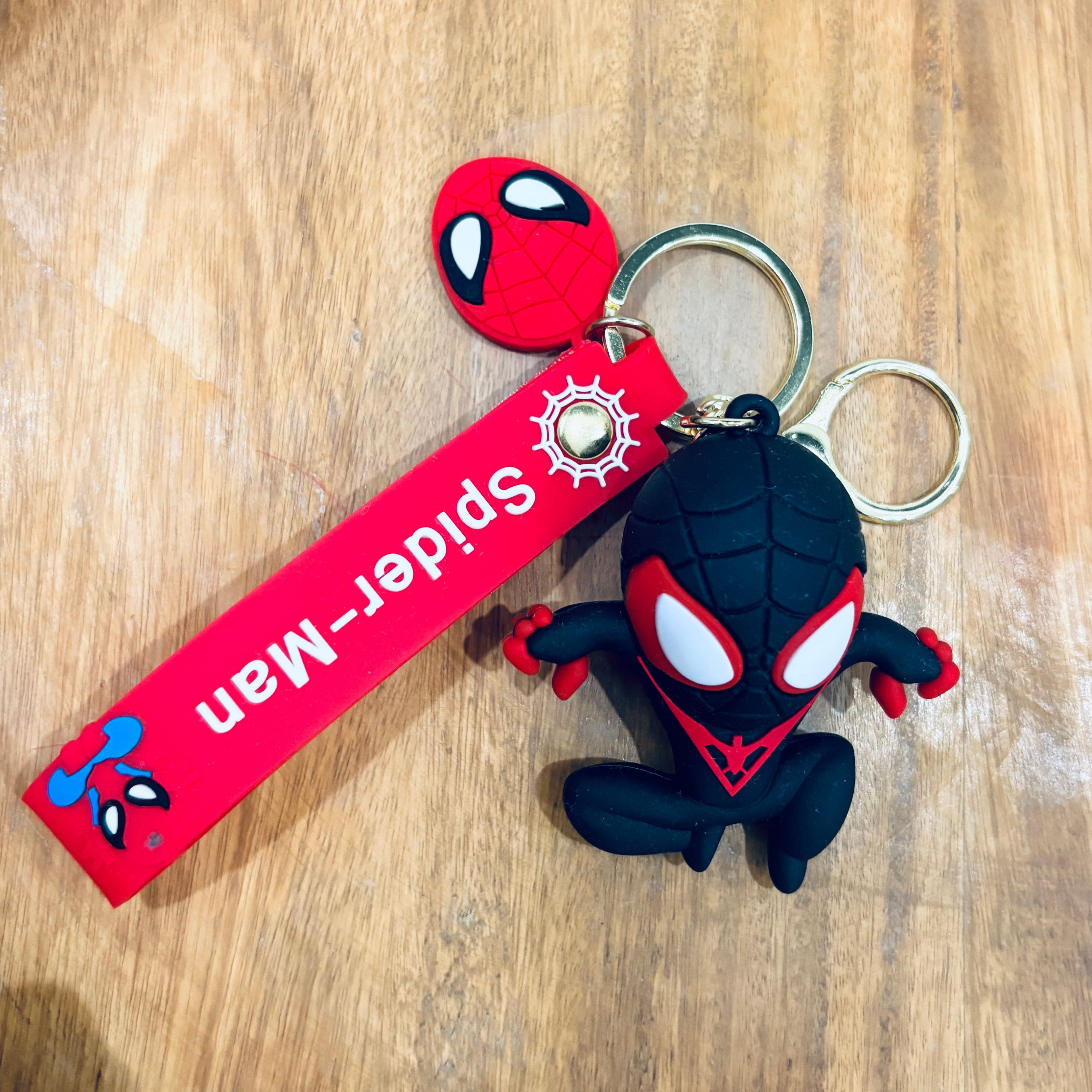 3D Rubber Keychain with Silicone Strap – Spider Hero (Marvel) Buddy Cute Bag Charm & Key Ring