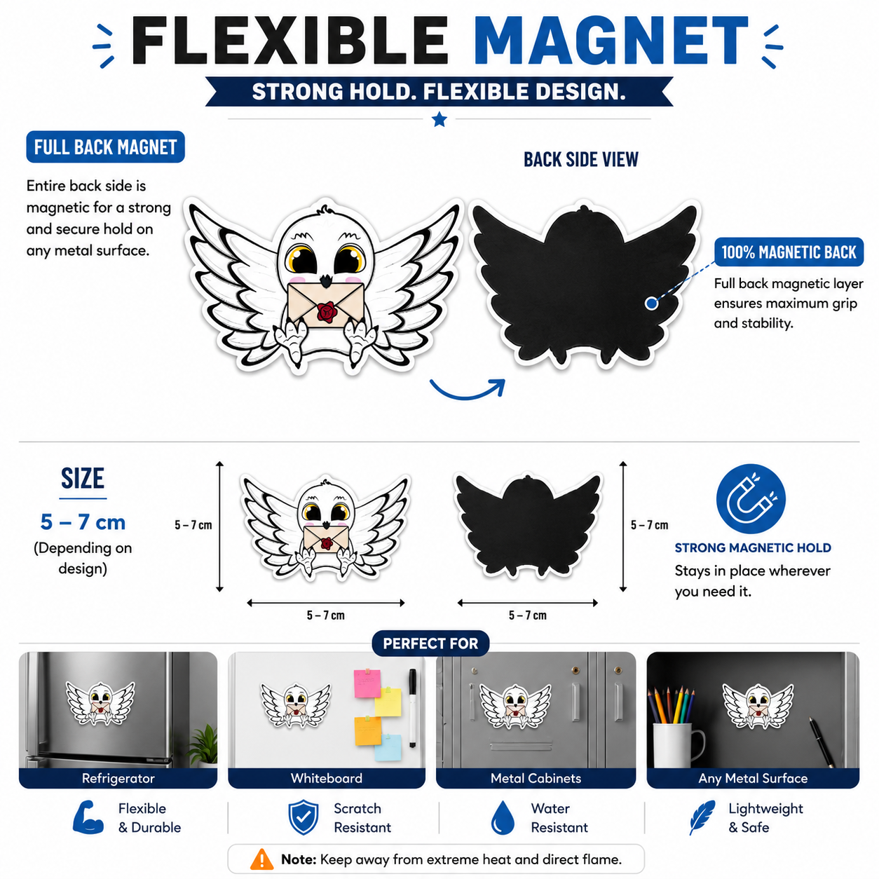Harry Potter Flexible Magnet Set of 12 | Fantasy Collectible Gift