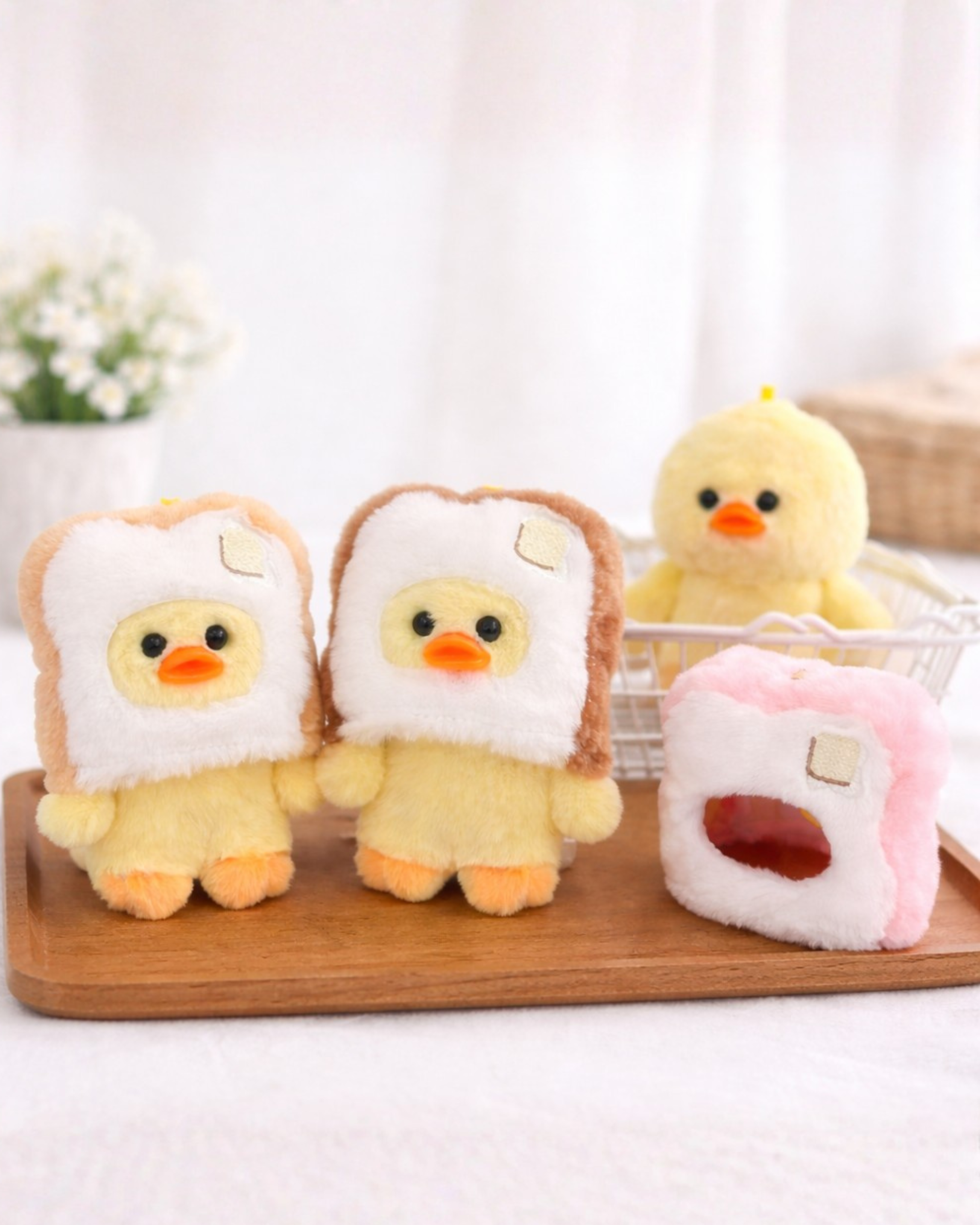 Cheese Duck Plush Bag Charm Soft Toy with Hook