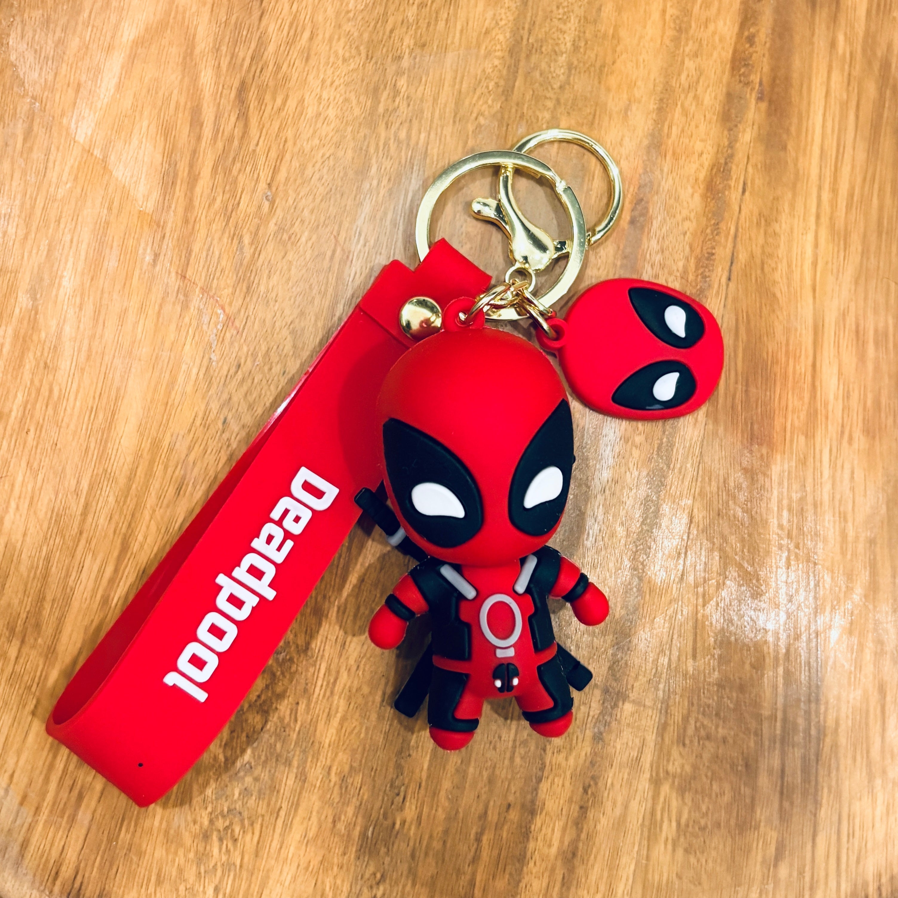 3D Rubber Keychain with Silicone Strap – Deadpool Buddy Cute Bag Charm & Key Ring