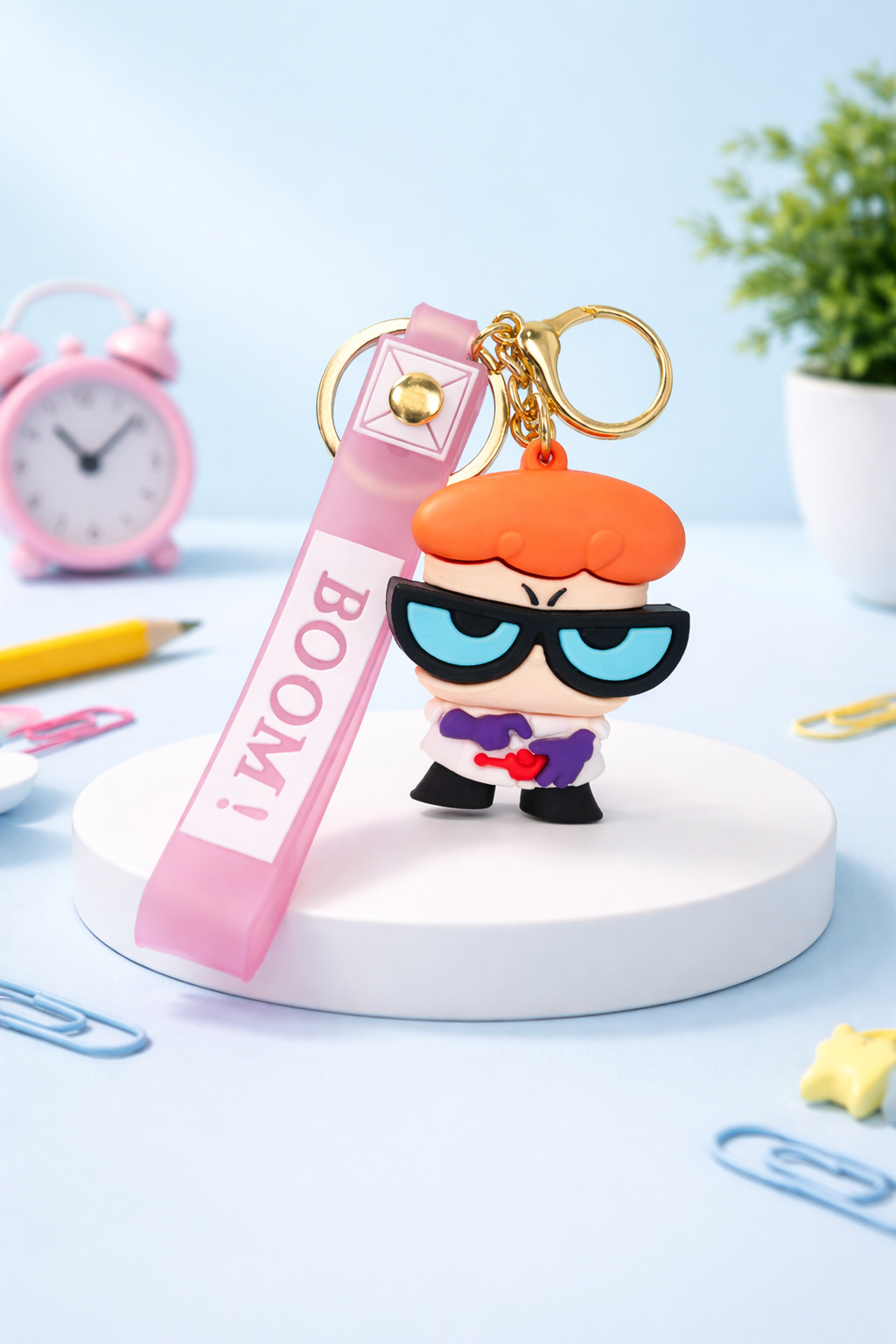 3D Rubber Keychain with Silicone Strap – Dexter (One Piece) Buddy Cute Bag Charm & Key Ring