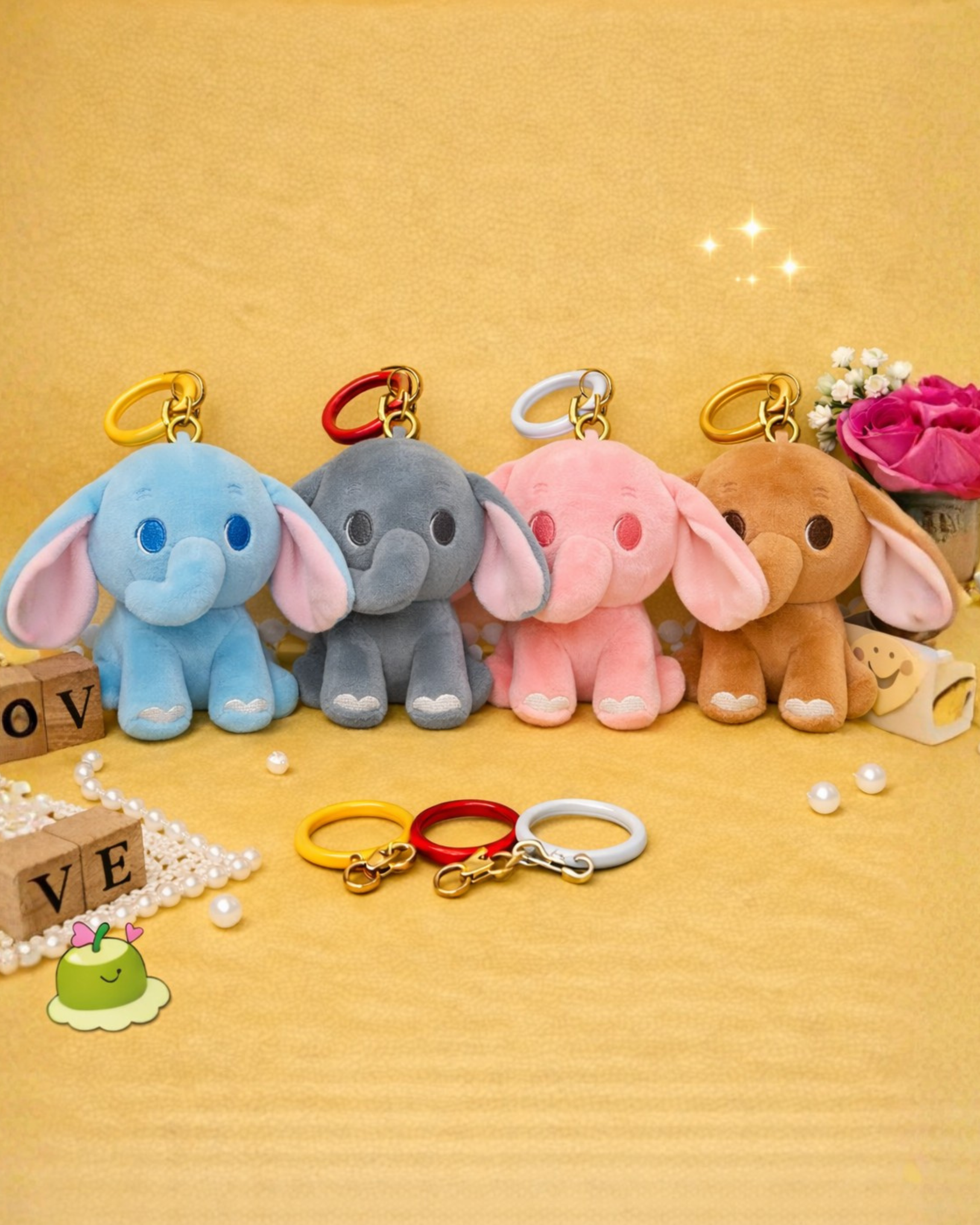 Elephant Plush Bag Charm Soft Toy with Hook