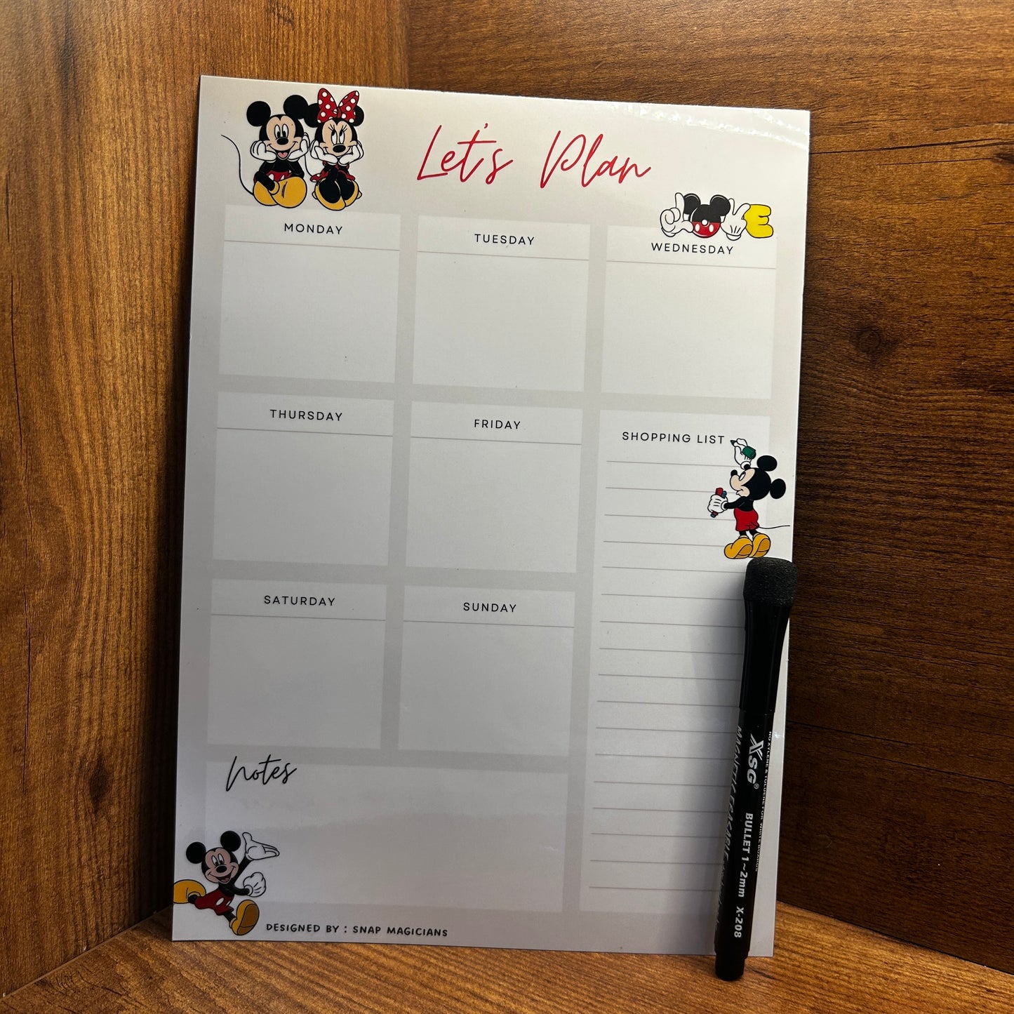 Magnetic Planner with Fine Tip Magnetic Marker