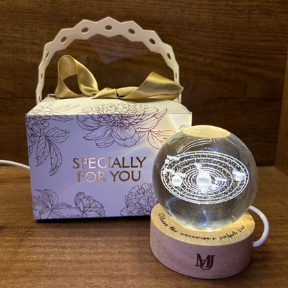 Customized LED Base Crystal Ball Lamp – Message Engraved Gift