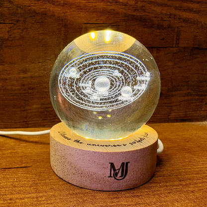 Customized LED Base Crystal Ball Lamp – Message Engraved Gift