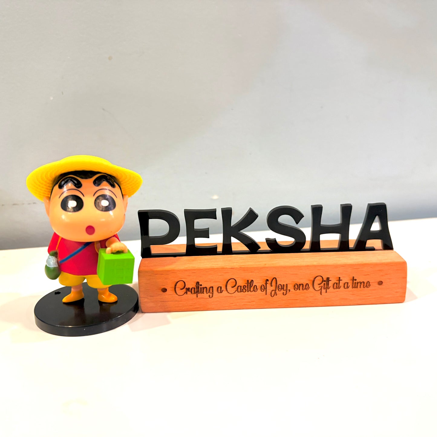 Personalized Acrylic Desk Nameplate with Wooden Base