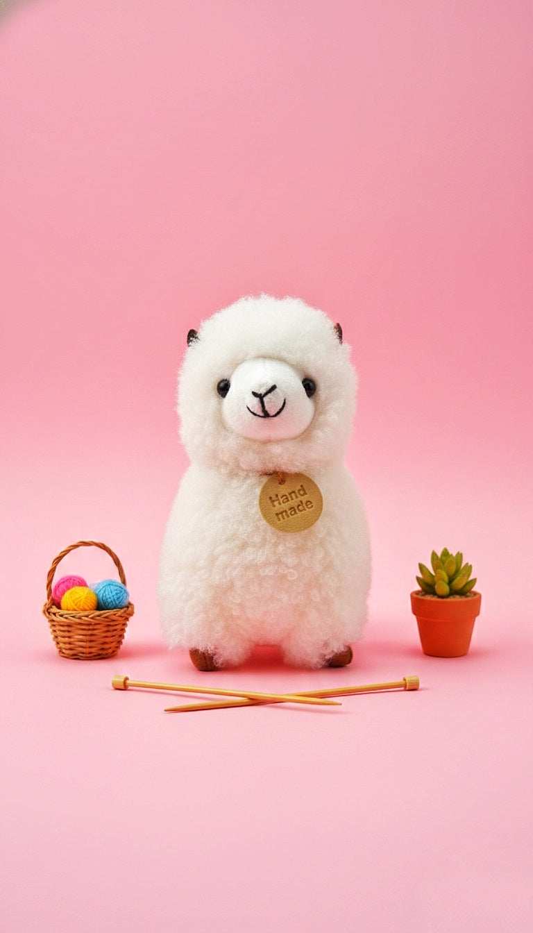 Llama Sitting Plush Bag Charm Soft Toy with Hook