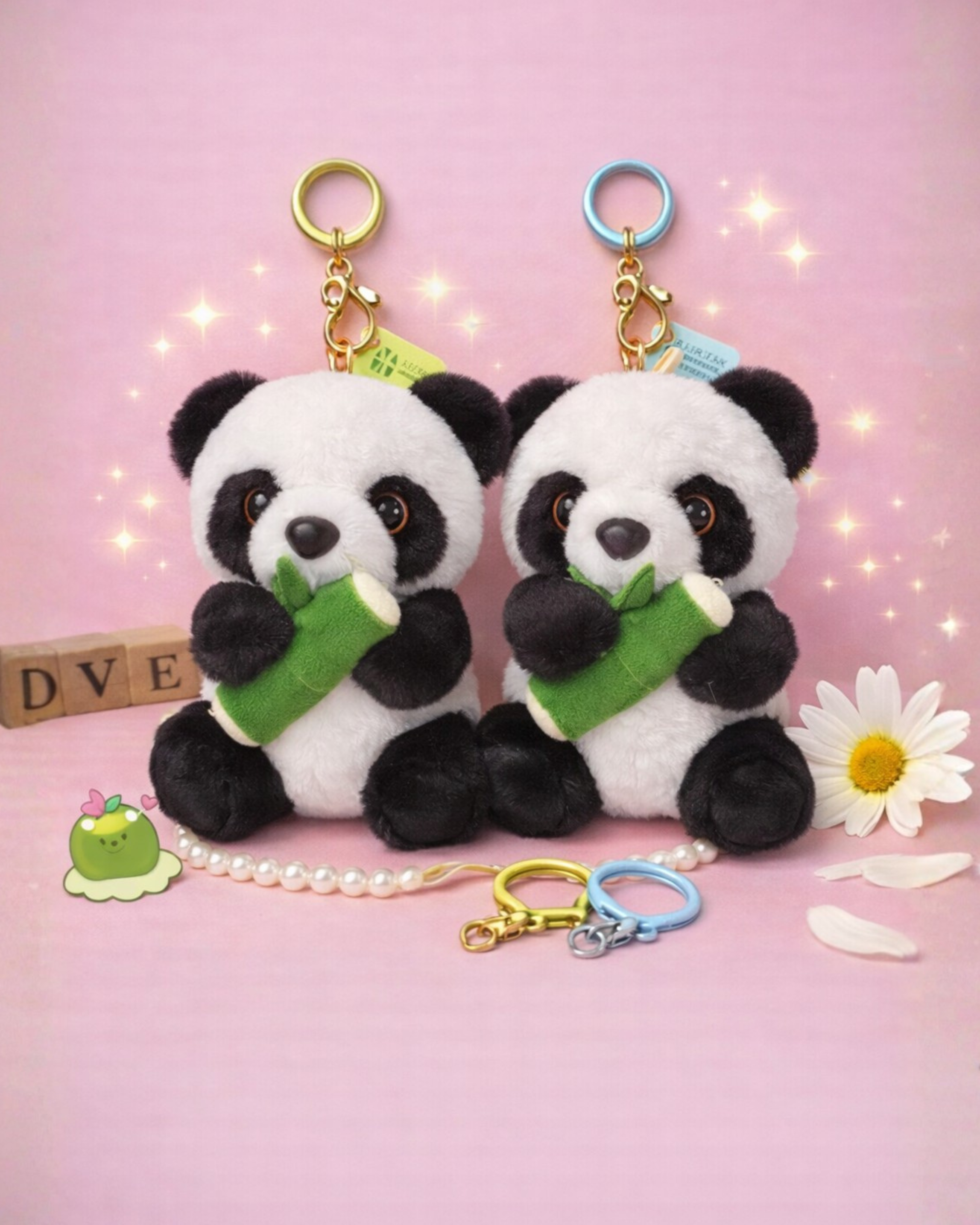 Bamboo Panda Plush Bag Charm Soft Toy with Hook