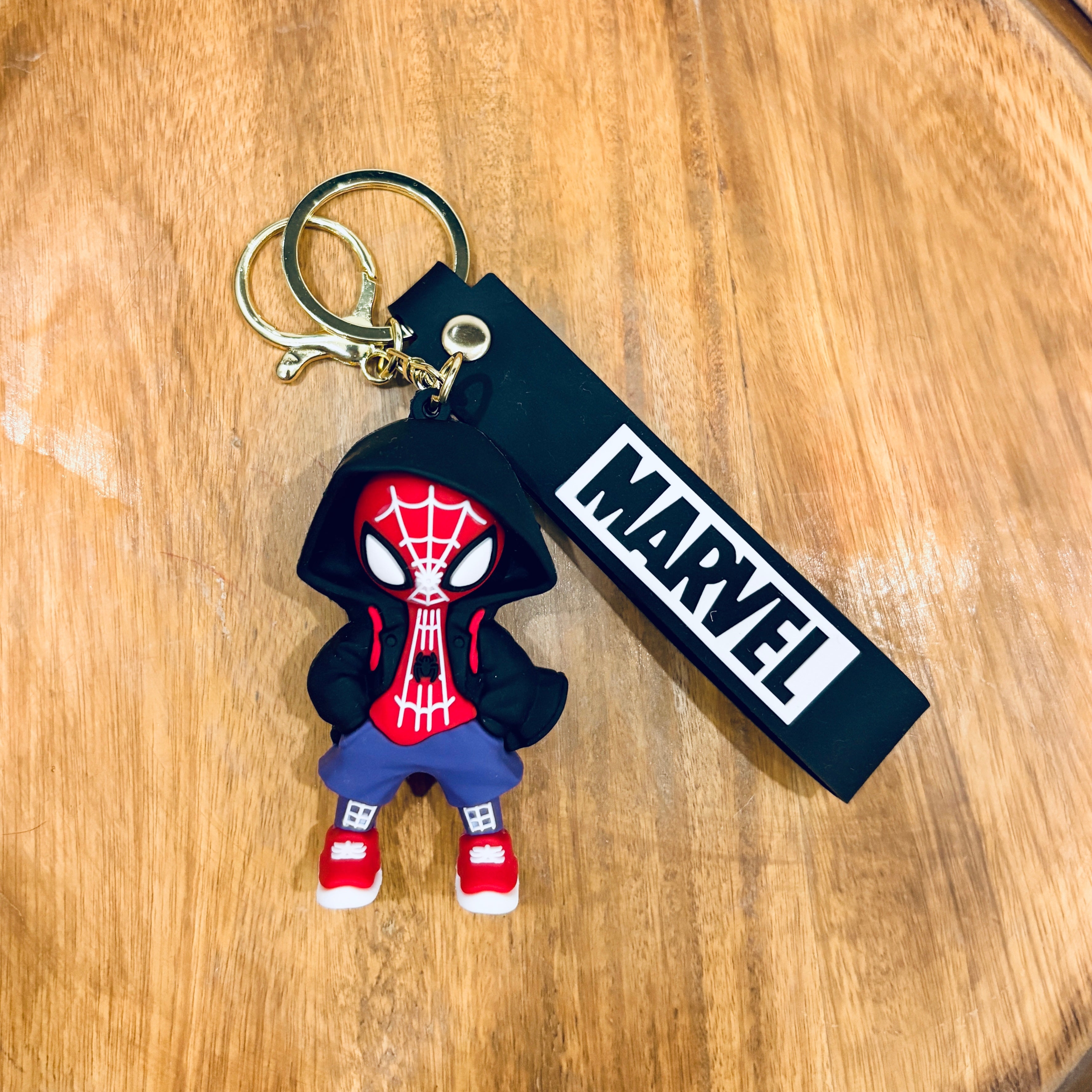 3D Rubber Keychain with Silicone Strap – Spider-Man Buddy Cute Bag Charm & Key Ring
