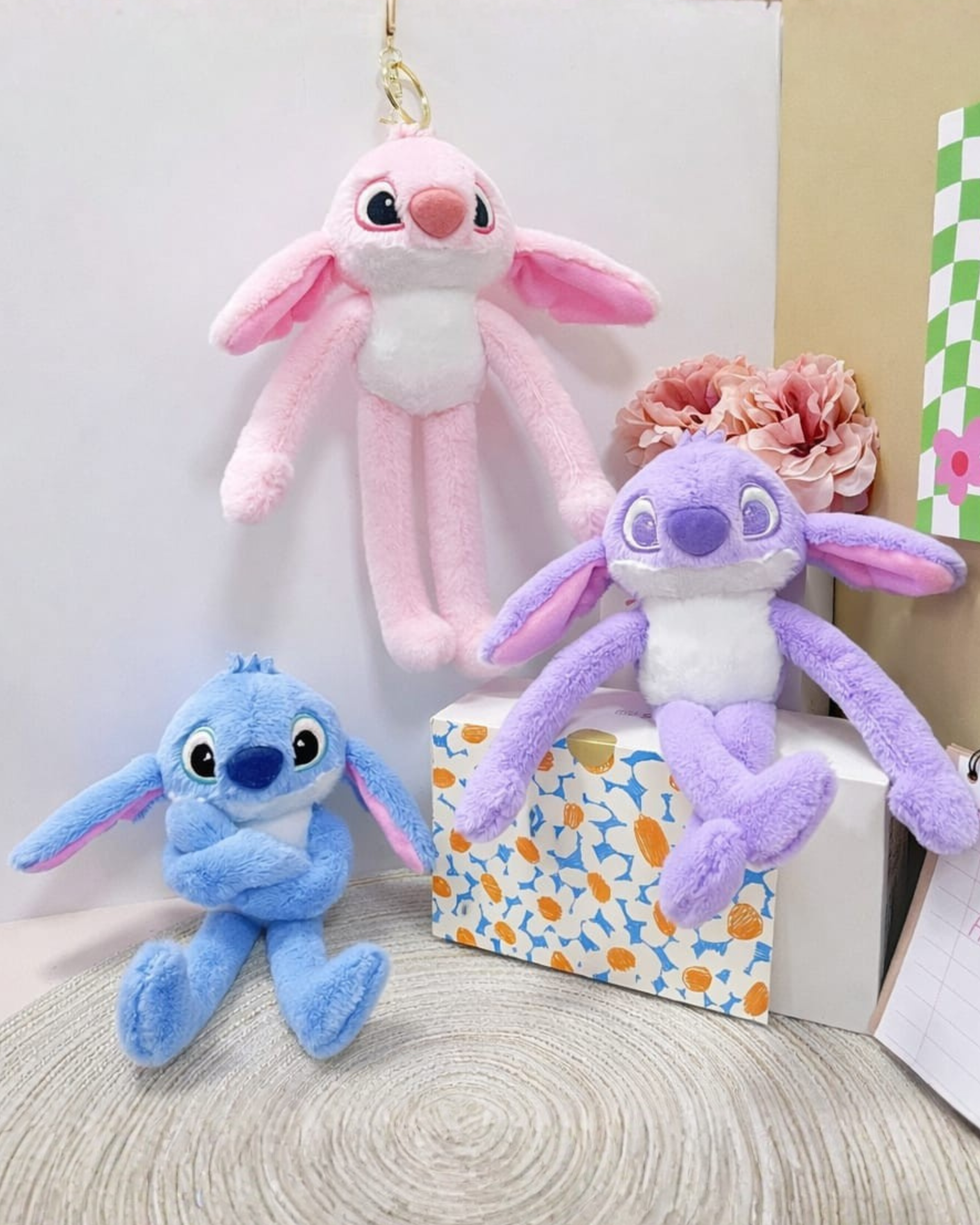 Stitch Plush Bag Charm Soft Toy with Hook - Purple Stitch (Bag Charm)